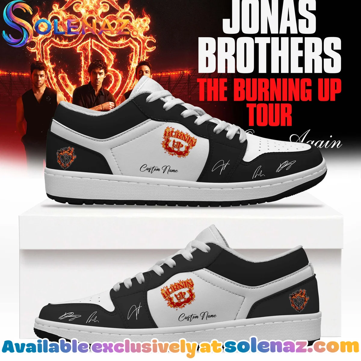 Jonas Brothers The Burning Up Tour Custom Air Force 1 & Jordan 1 Shoes [Batch 16]