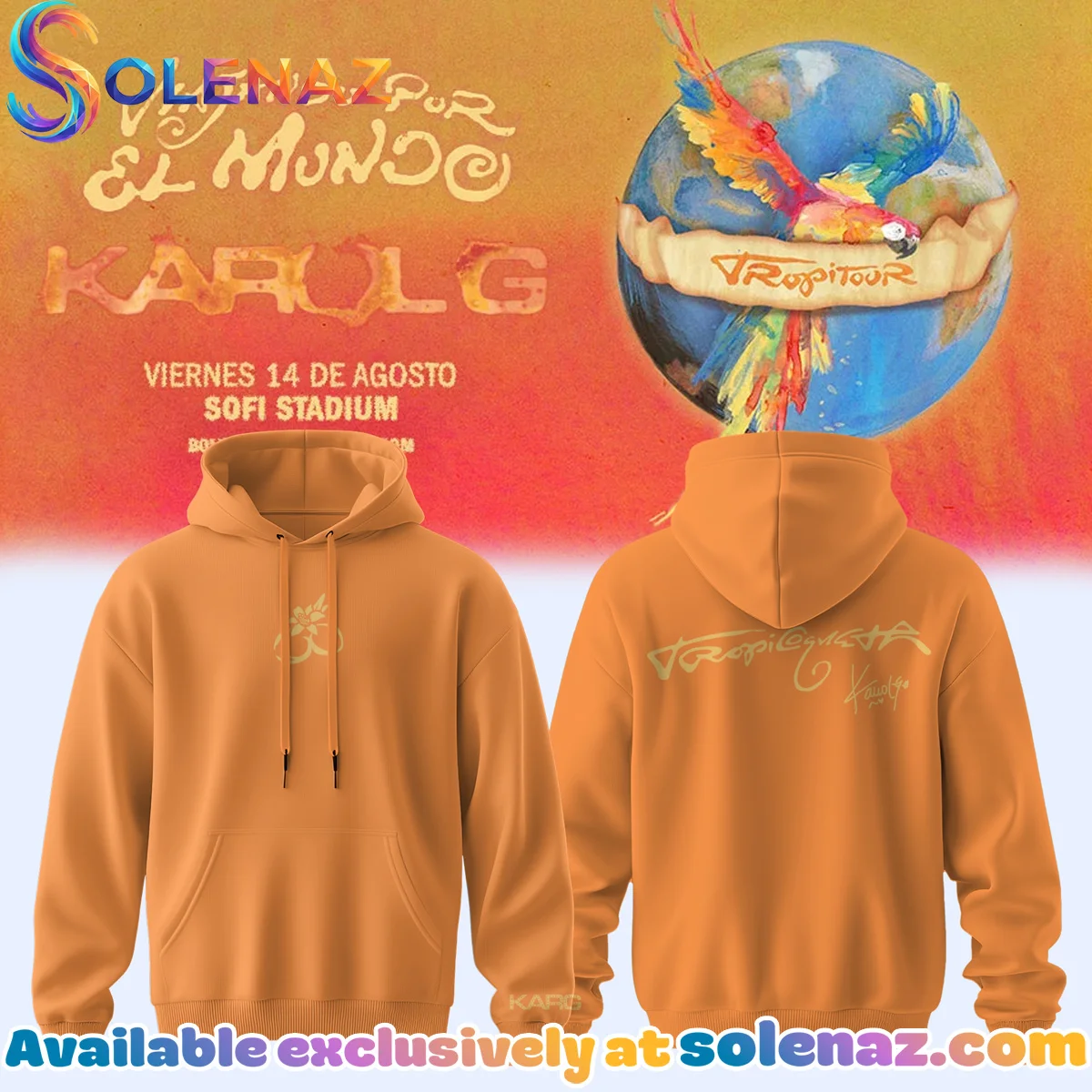 Karol G VIAJANDO POR EL MUNDO TROPITOUR Signature T-Shirt & Hoodie (Style 4)