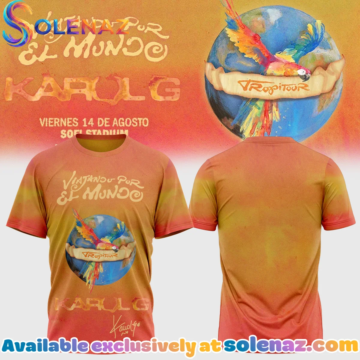 Karol G VIAJANDO POR EL MUNDO TROPITOUR Signature T-Shirt & Hoodie (Release 1)