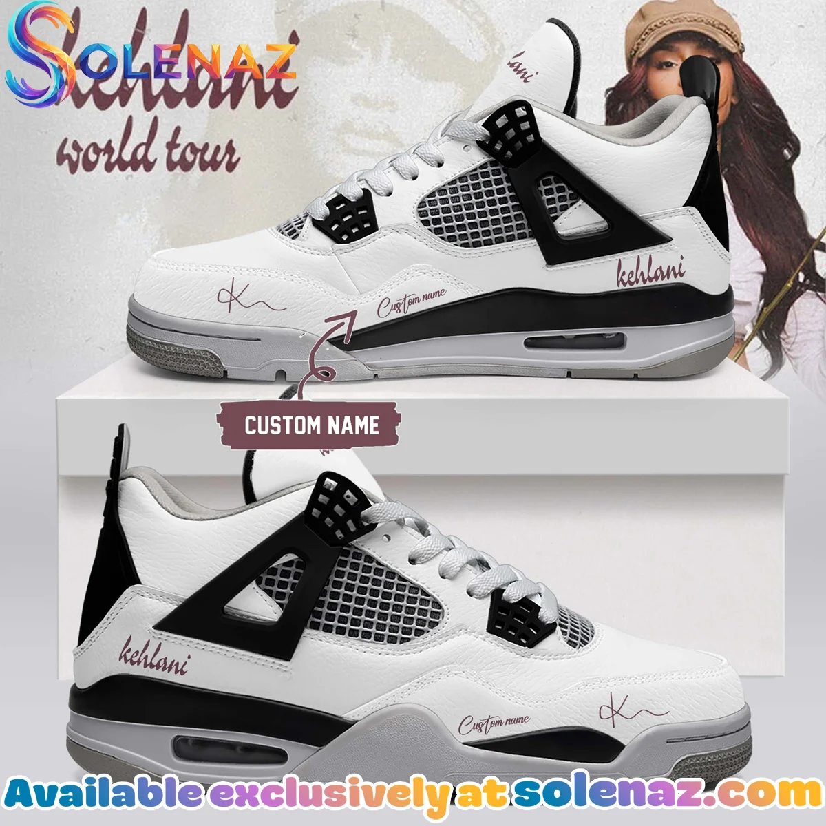 Kehlani World Tour Signature Custom Air Force 1 & Jordan 1 Shoes (Design 11)
