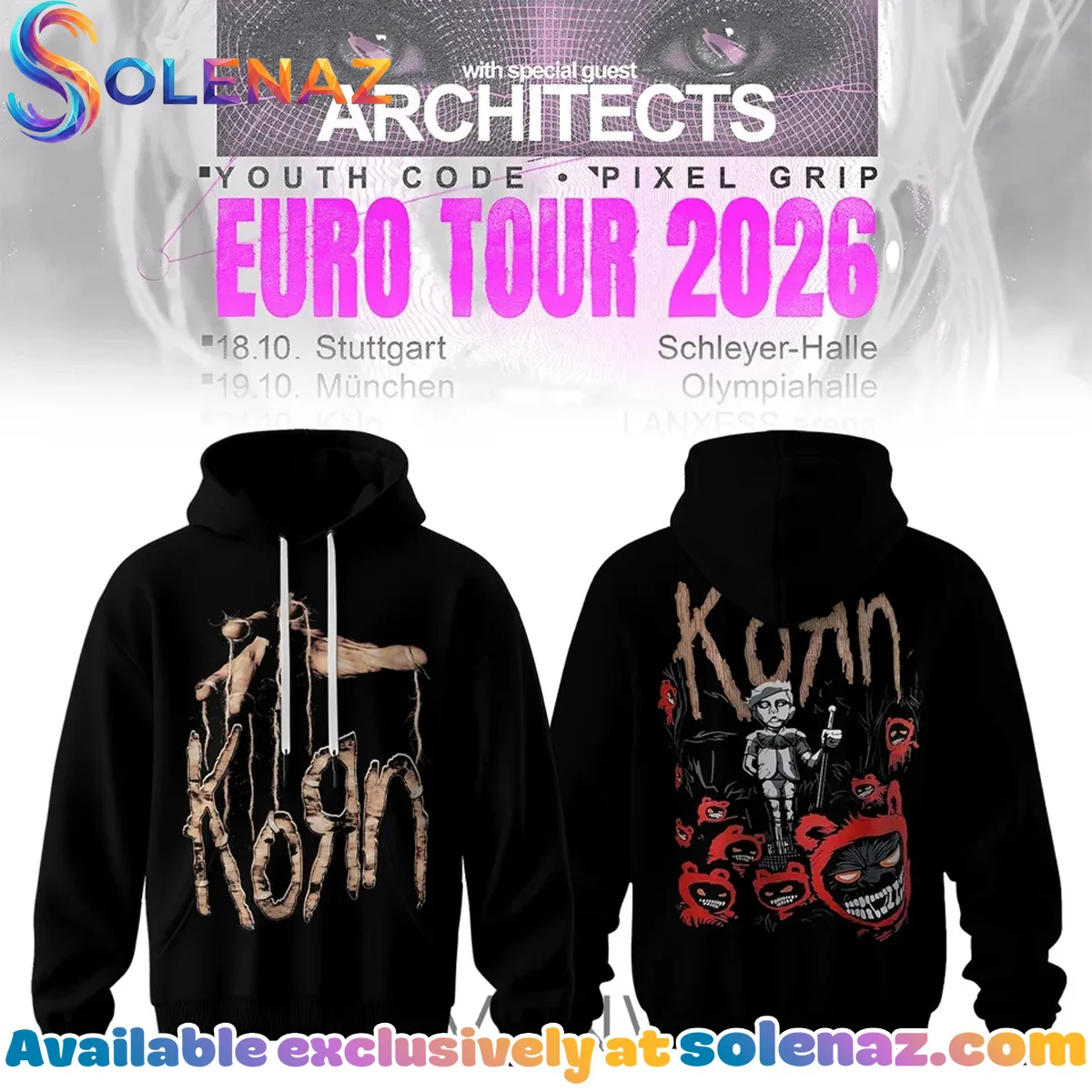 Korn Euro Tour Shirt & Hoodie - Series 2