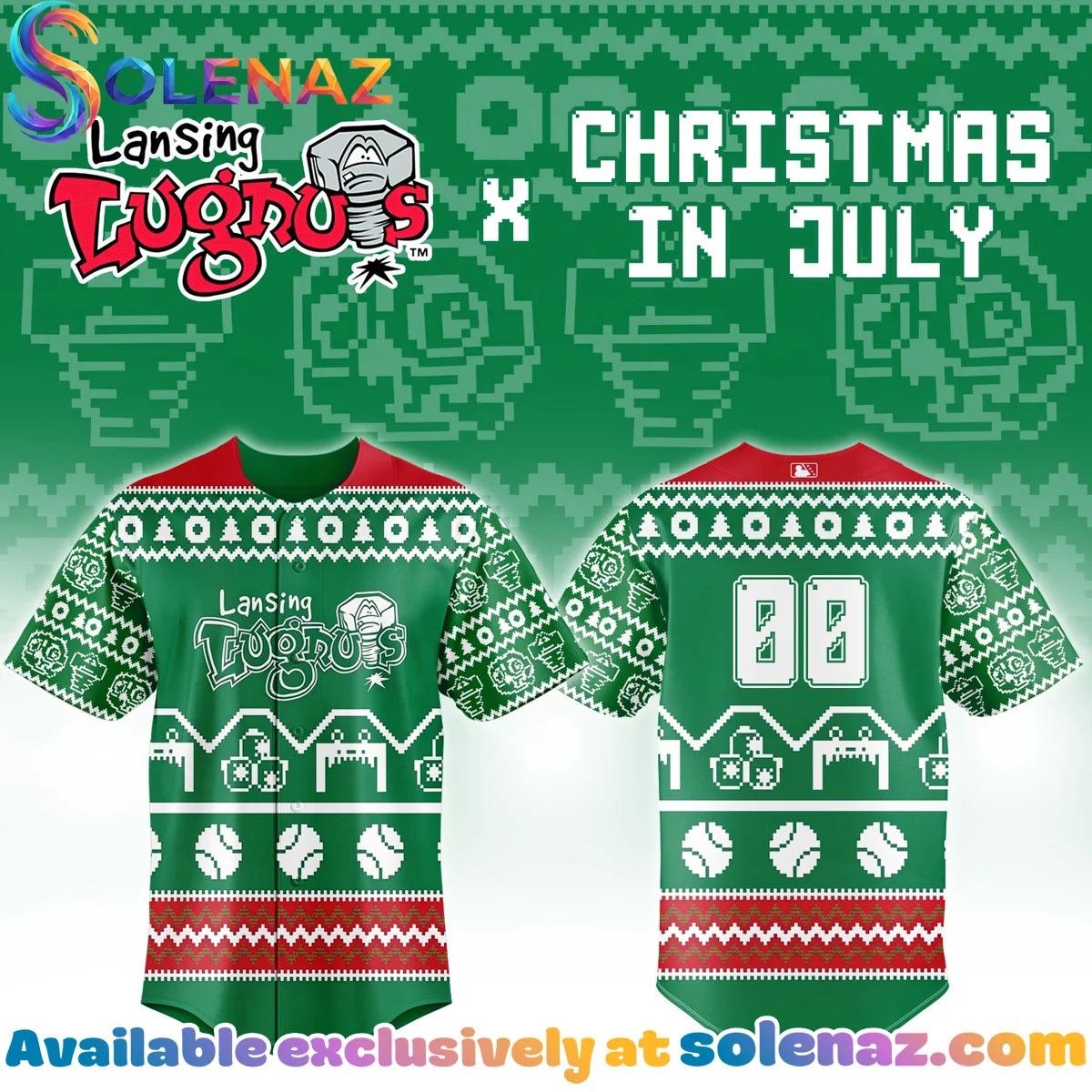 Lansing Lugnuts Christmas In July Jersey Lansing Lugnuts Christmas In July Jersey
