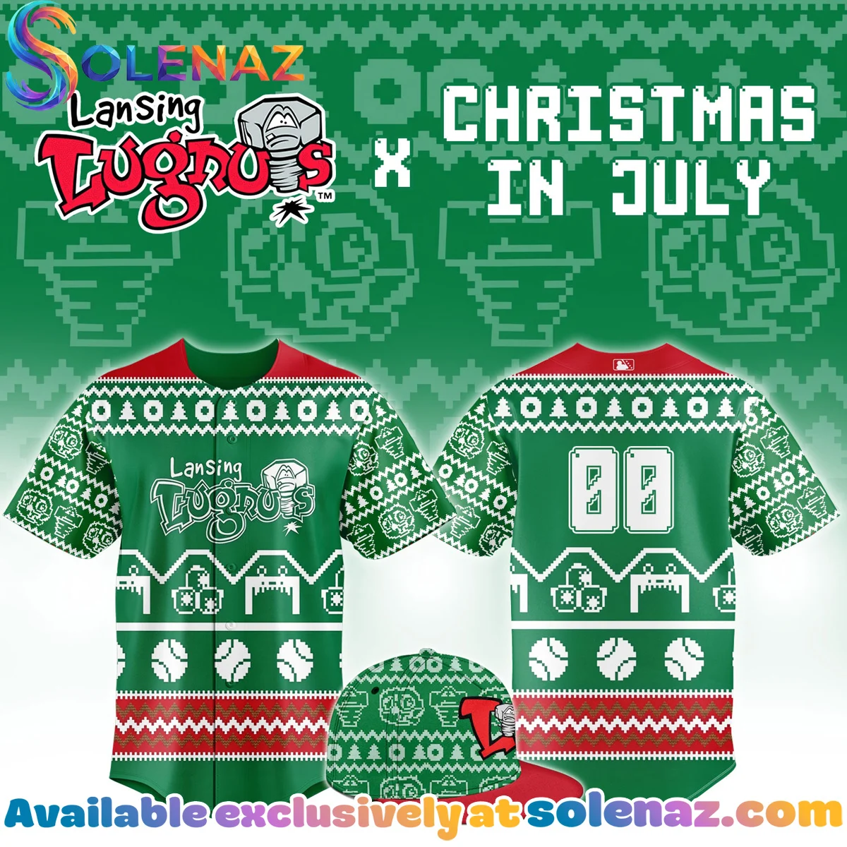 Lansing Lugnuts Christmas In July Jersey