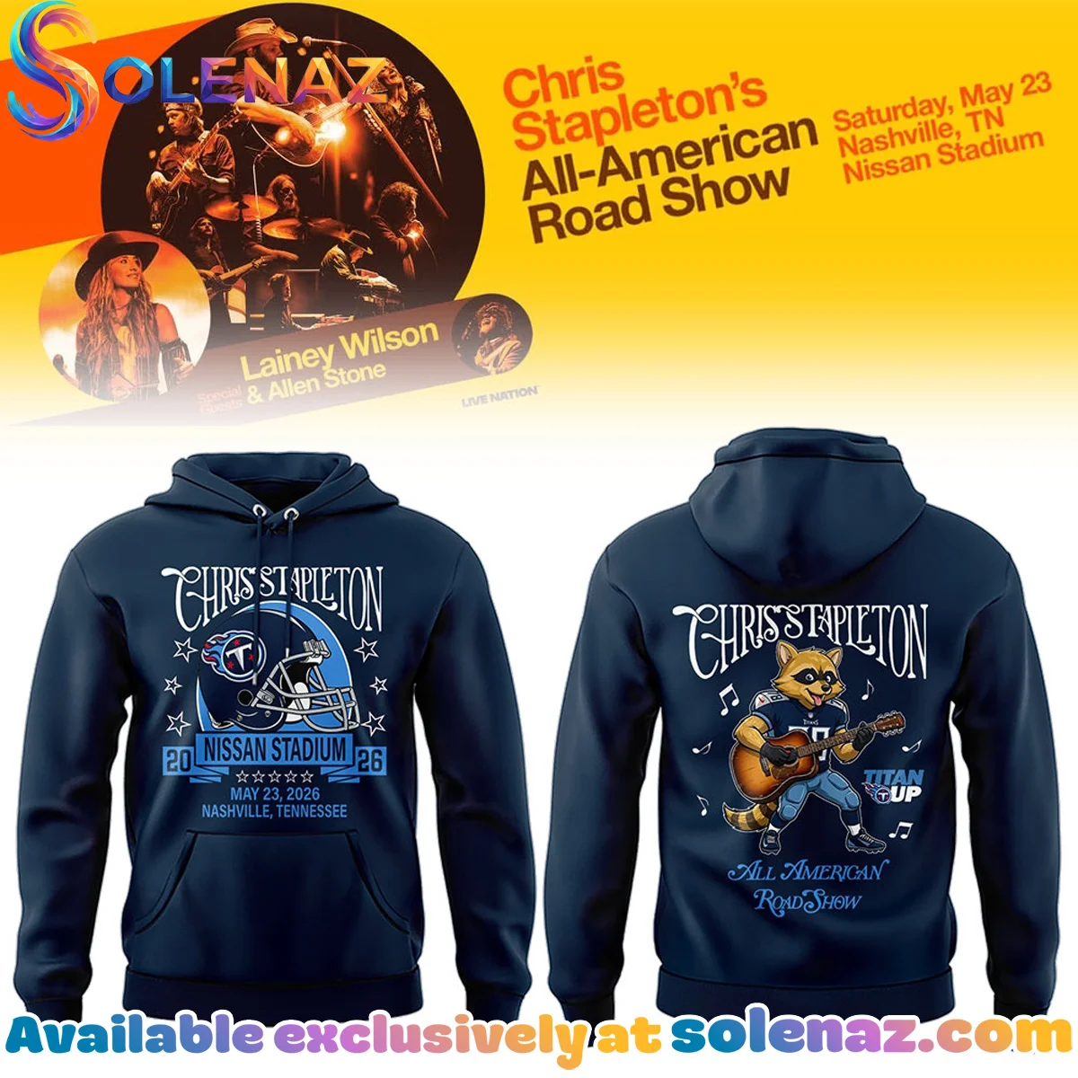 Chris Stapleton All-American Road Show Nissan Stadium Shirt & Hoodie - Part 1