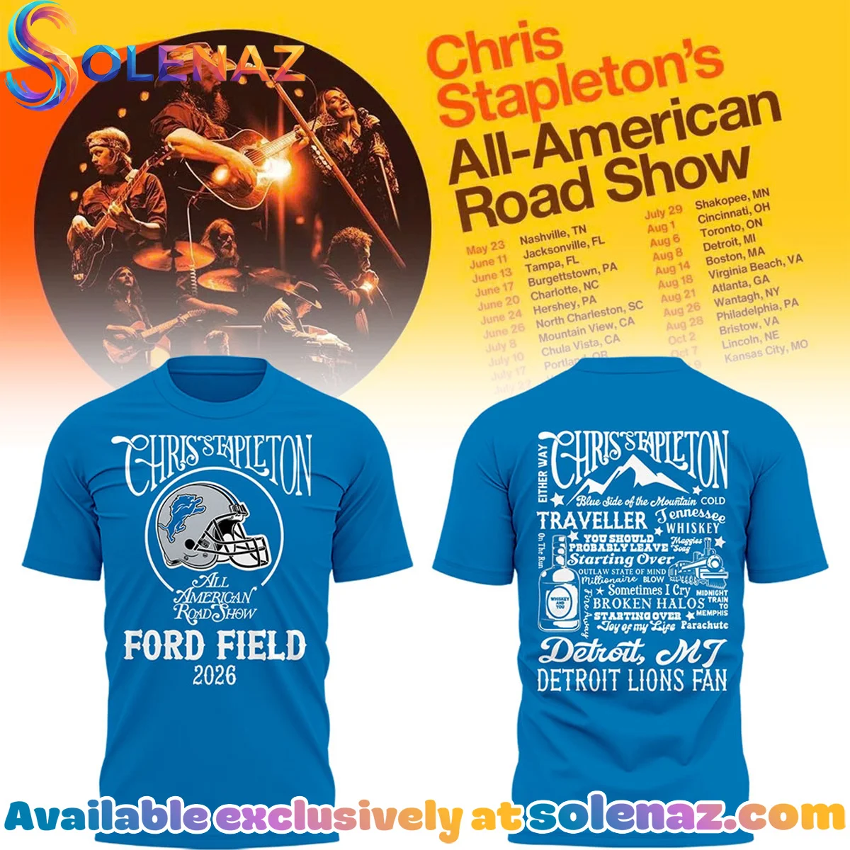 Detroit Lions x Chris Stapleton All-American Road Show Shirt & Hoodie [Drop 2]