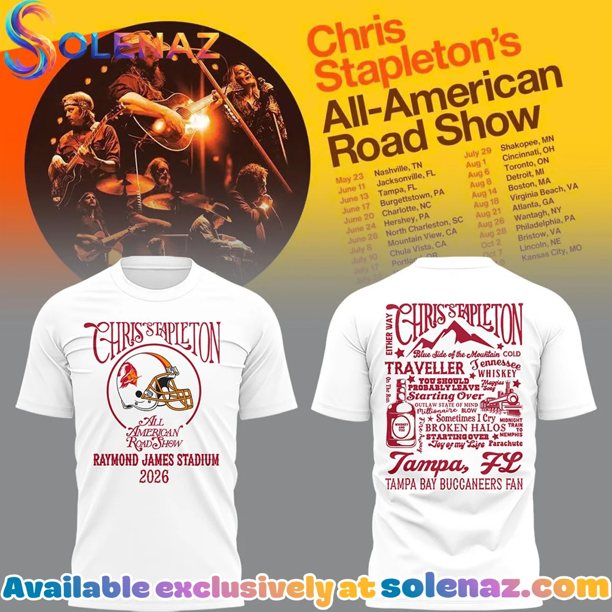 Tampa Bay Buccaneers x Chris Stapleton All-American Road Show Shirt & Hoodie (Design 3)