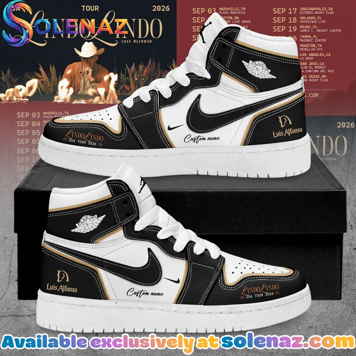 Luis Alfonso Lindo Lindo USA Tour Custom Air Force 1 & Jordan 1 Shoes [Batch 2]