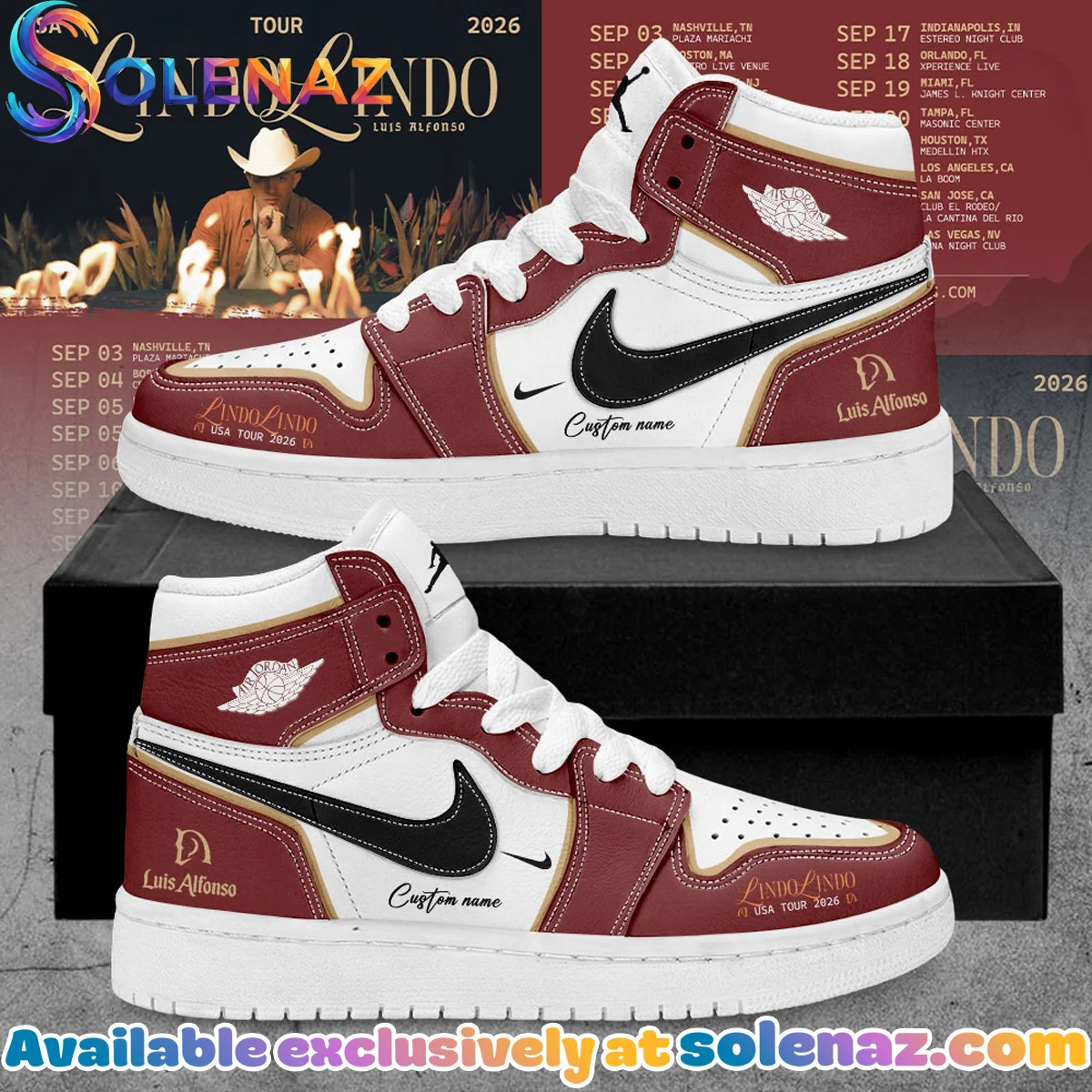 Luis Alfonso Lindo Lindo USA Tour Custom Air Force 1 & Jordan 1 Shoes [Batch 4]
