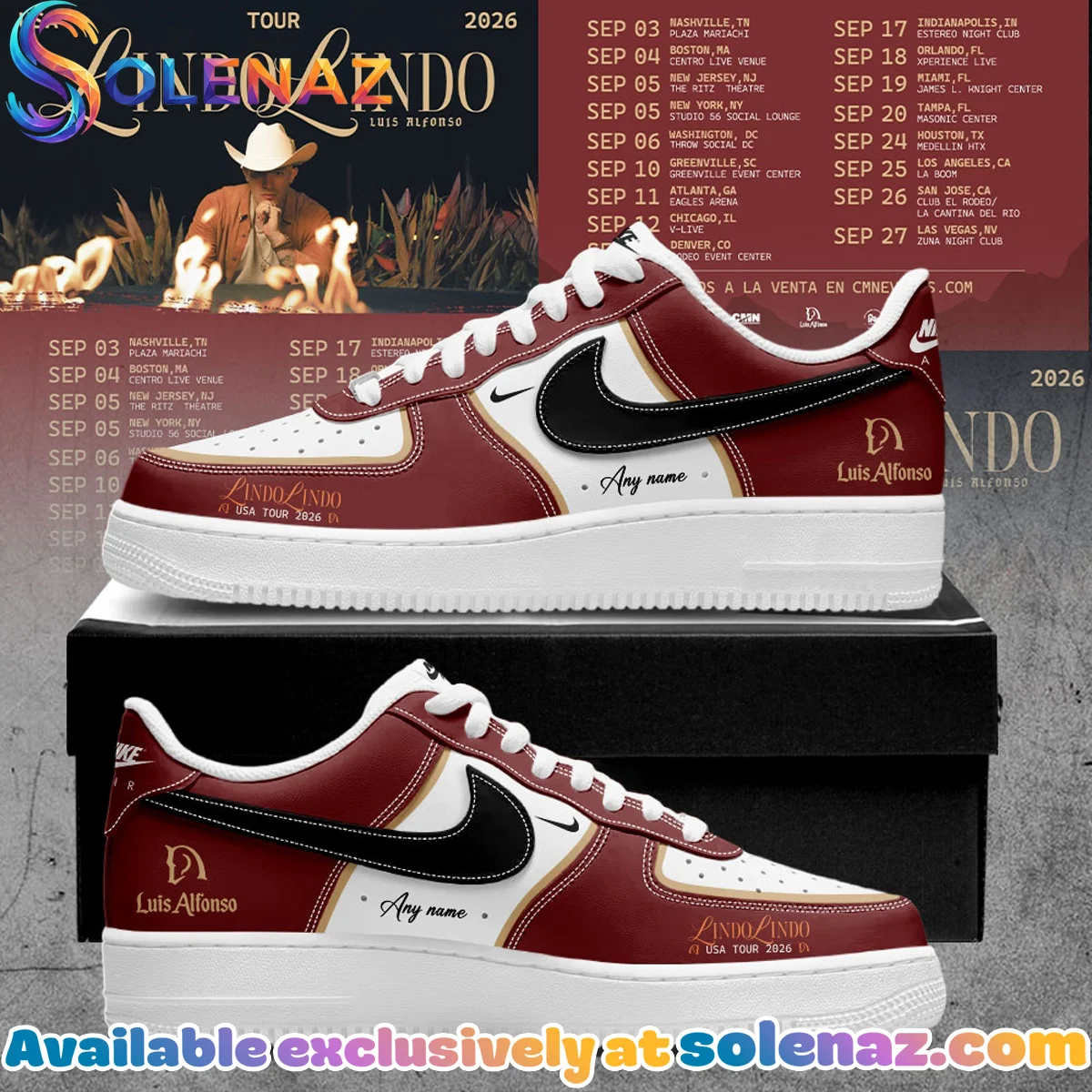 Luis Alfonso Lindo Lindo USA Tour Custom Air Force 1 & Jordan 1 Shoes - Variant 3