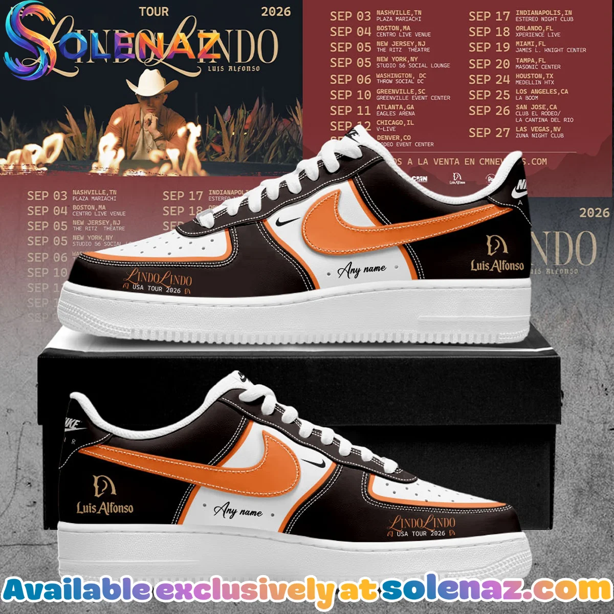 Luis Alfonso Lindo Lindo USA Tour Custom Air Force 1 & Jordan 1 Shoes - Variant 6