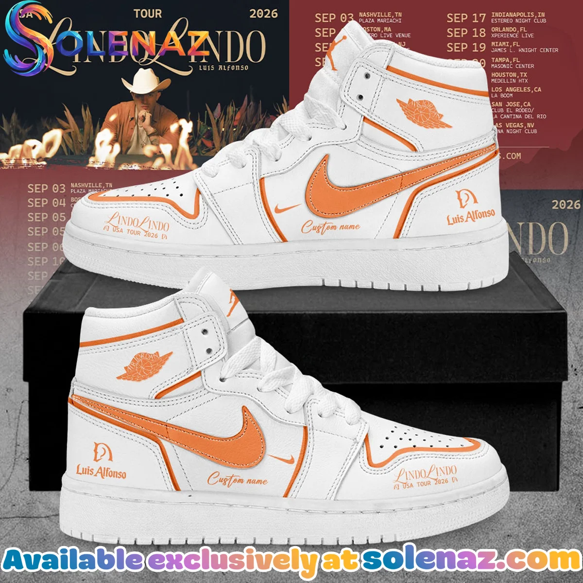 Luis Alfonso Lindo Lindo USA Tour Custom Air Force 1 & Jordan 1 Shoes - Series 8