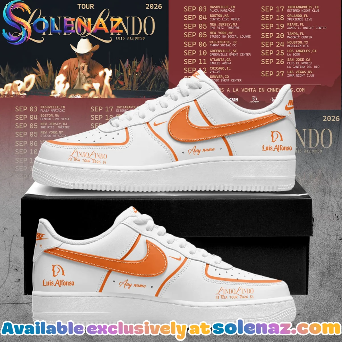 Luis Alfonso Lindo Lindo USA Tour Custom Air Force 1 & Jordan 1 Shoes - Series 7