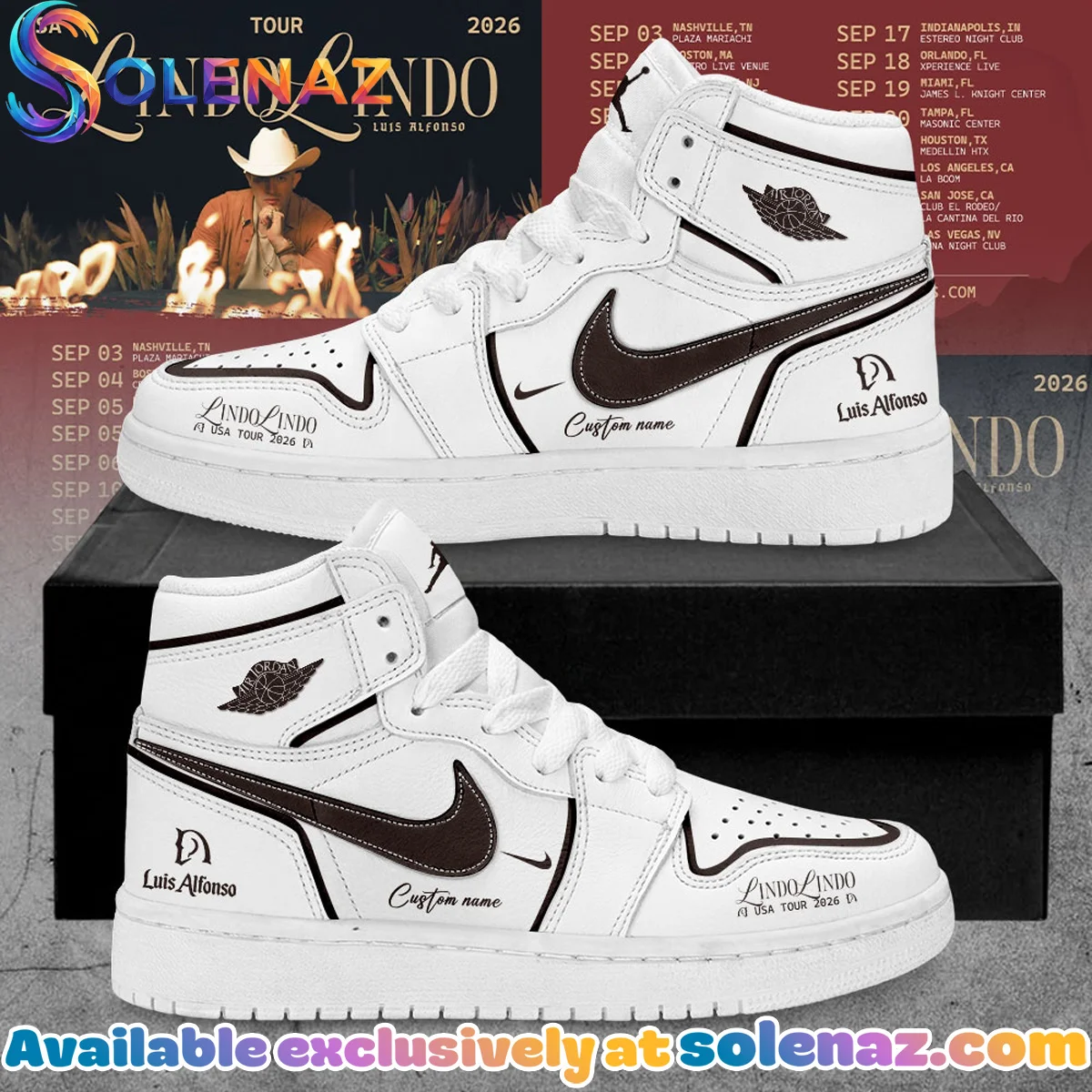 Luis Alfonso Lindo Lindo USA Tour Custom Air Force 1 & Jordan 1 Shoes - Series 9