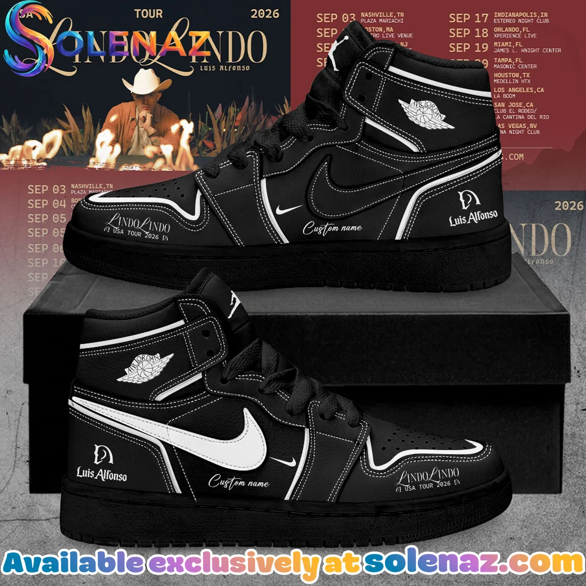 Luis Alfonso Lindo Lindo USA Tour Custom Air Force 1 & Jordan 1 Shoes - Variant 13