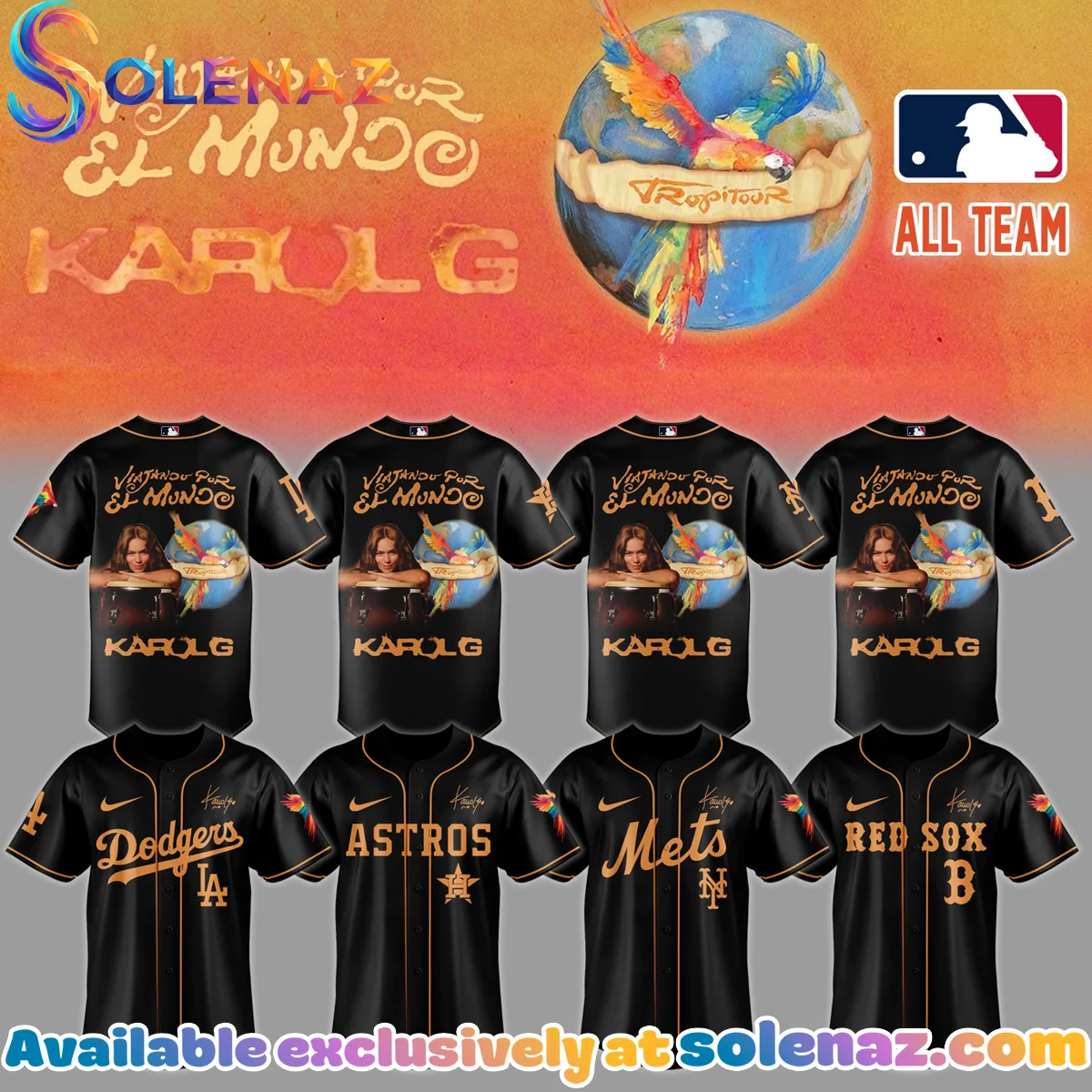 MLB x Karol G VIAJANDO POR EL MUNDO TROPITOUR Signature Jersey (Design 2)