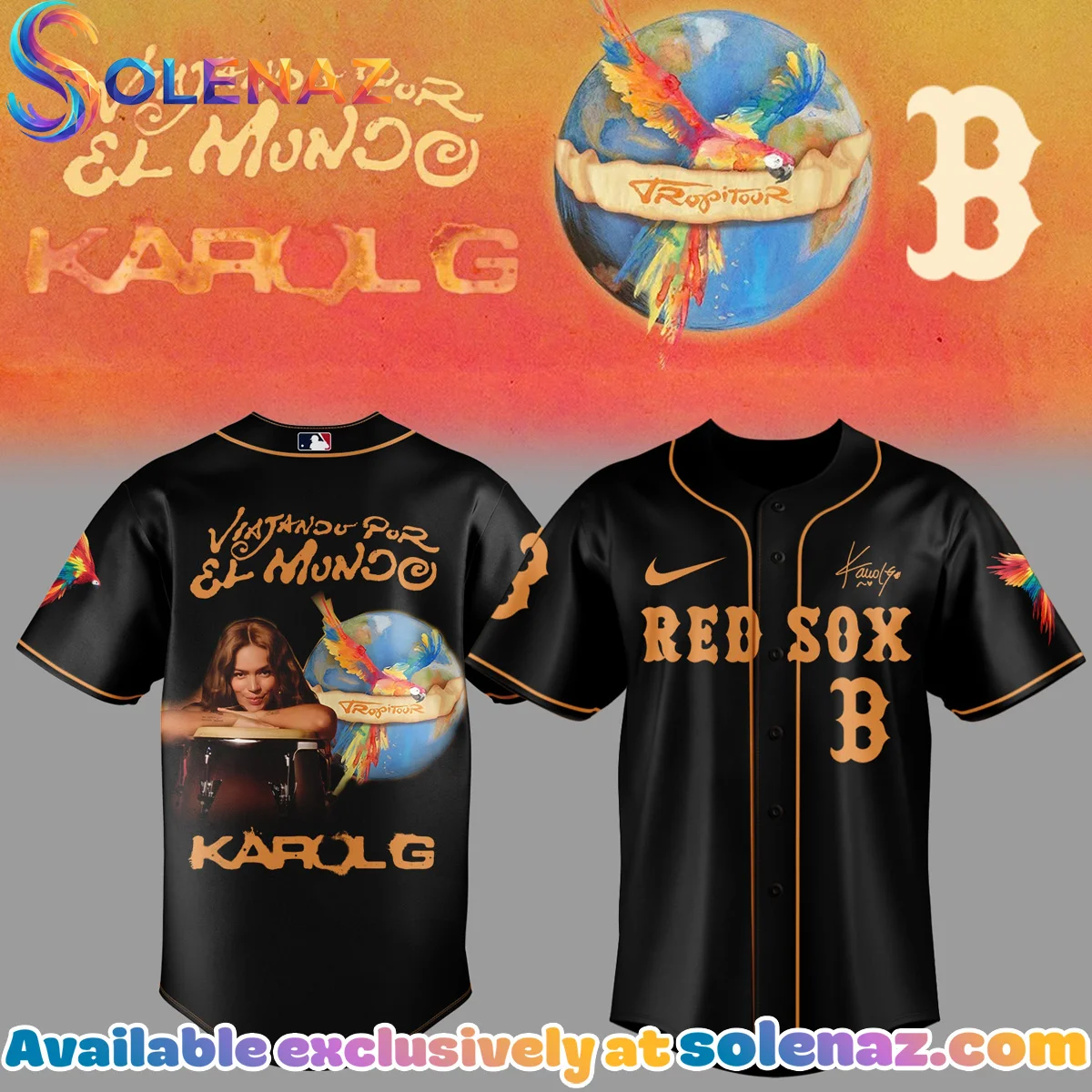 MLB x Karol G VIAJANDO POR EL MUNDO TROPITOUR Signature Jersey (Design 2) MLB x Karol G VIAJANDO POR EL MUNDO TROPITOUR Signature Jersey (Design 2)