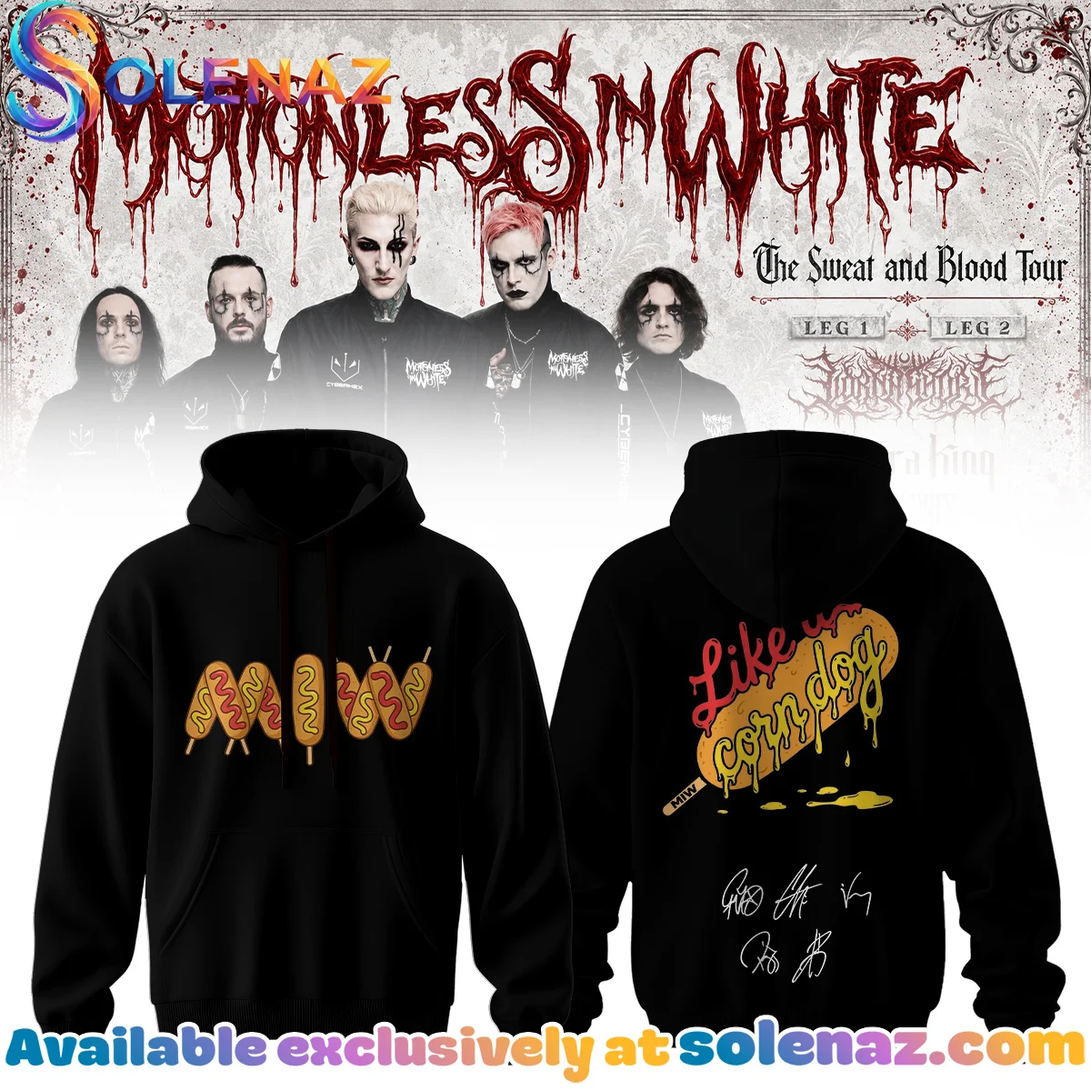 Motionless In White The Sweat and Blood Tour T-Shirt & Hoodie (Style 4)