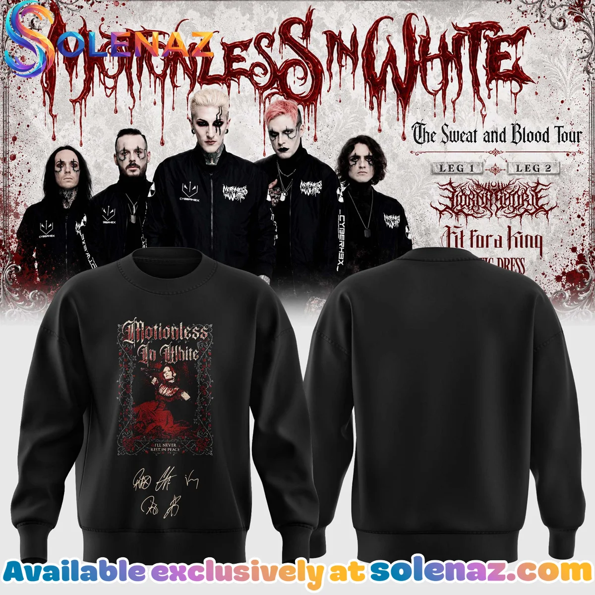 Motionless In White The Sweat and Blood Tour Shirt & Hoodie (Style 22)