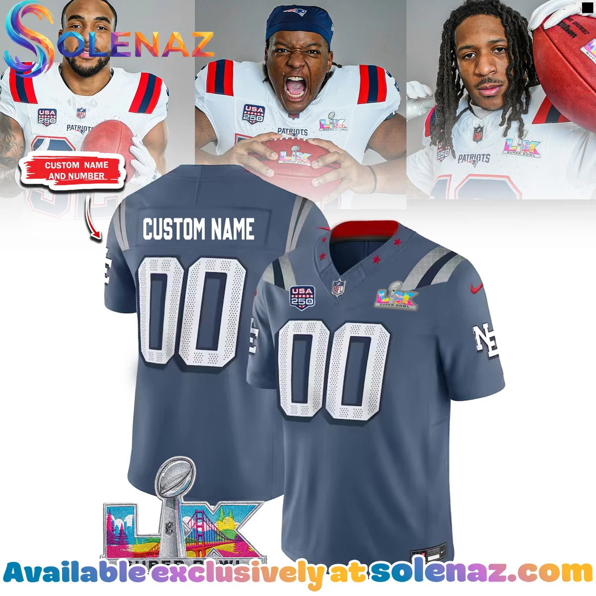New England Patriots Super Bowl LX Jersey (Style 1)