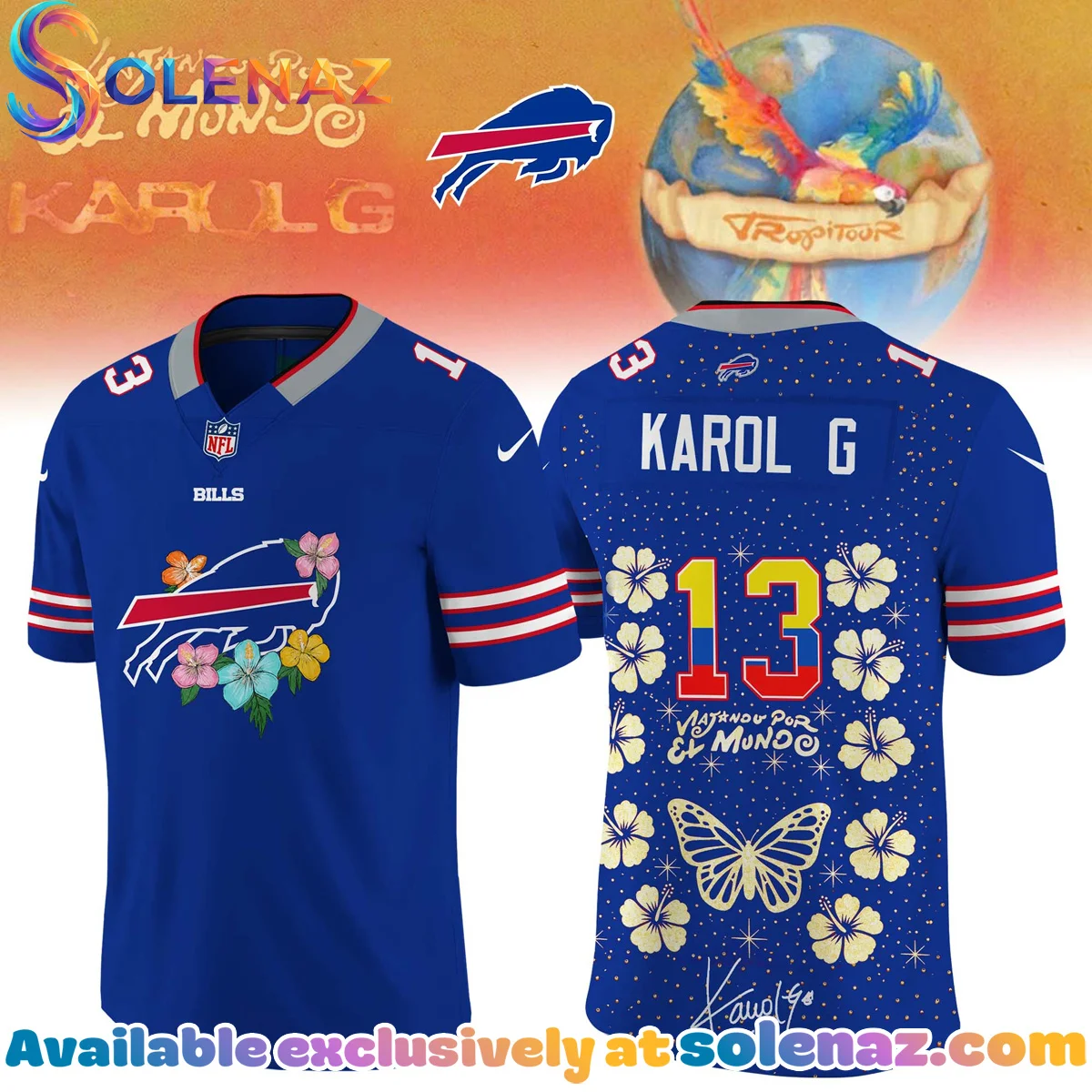 NFL x Karol G VIAJANDO POR EL MUNDO TROPITOUR Signature Jersey - Part 1 NFL x Karol G VIAJANDO POR EL MUNDO TROPITOUR Signature Jersey - Part 1