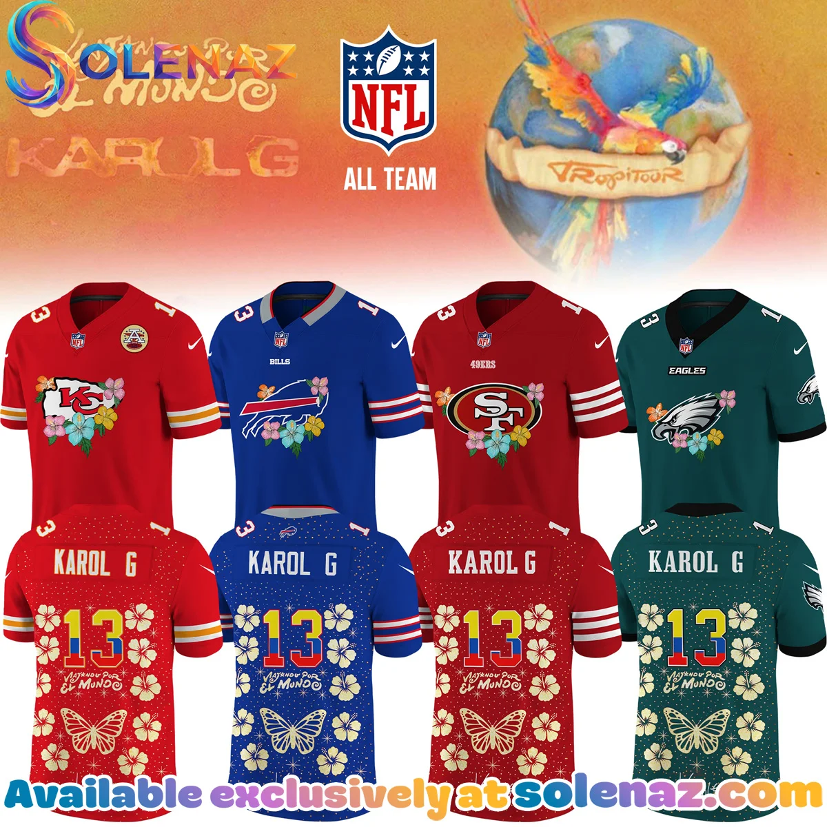 NFL x Karol G VIAJANDO POR EL MUNDO TROPITOUR Signature Jersey - Part 1