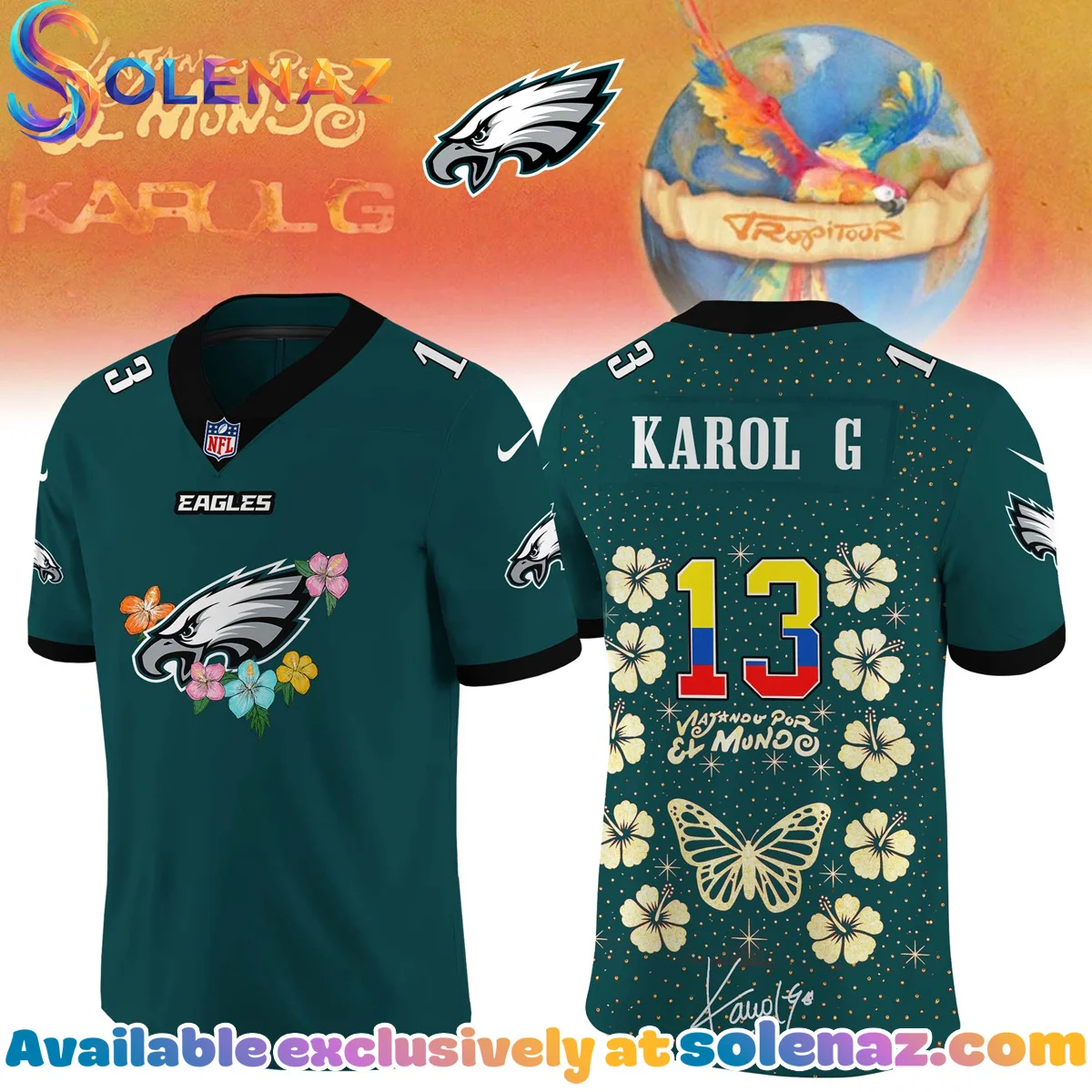 NFL x Karol G VIAJANDO POR EL MUNDO TROPITOUR Signature Jersey - Part 1 NFL x Karol G VIAJANDO POR EL MUNDO TROPITOUR Signature Jersey - Part 1