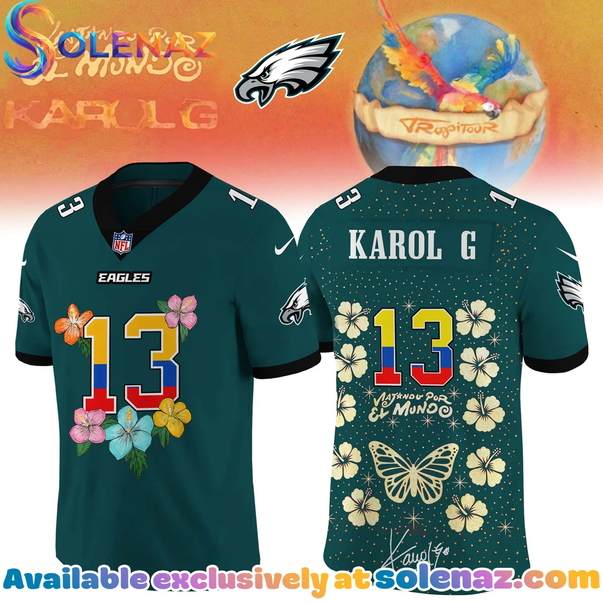 NFL x Karol G VIAJANDO POR EL MUNDO TROPITOUR Signature Jersey (Style 2) NFL x Karol G VIAJANDO POR EL MUNDO TROPITOUR Signature Jersey (Style 2)