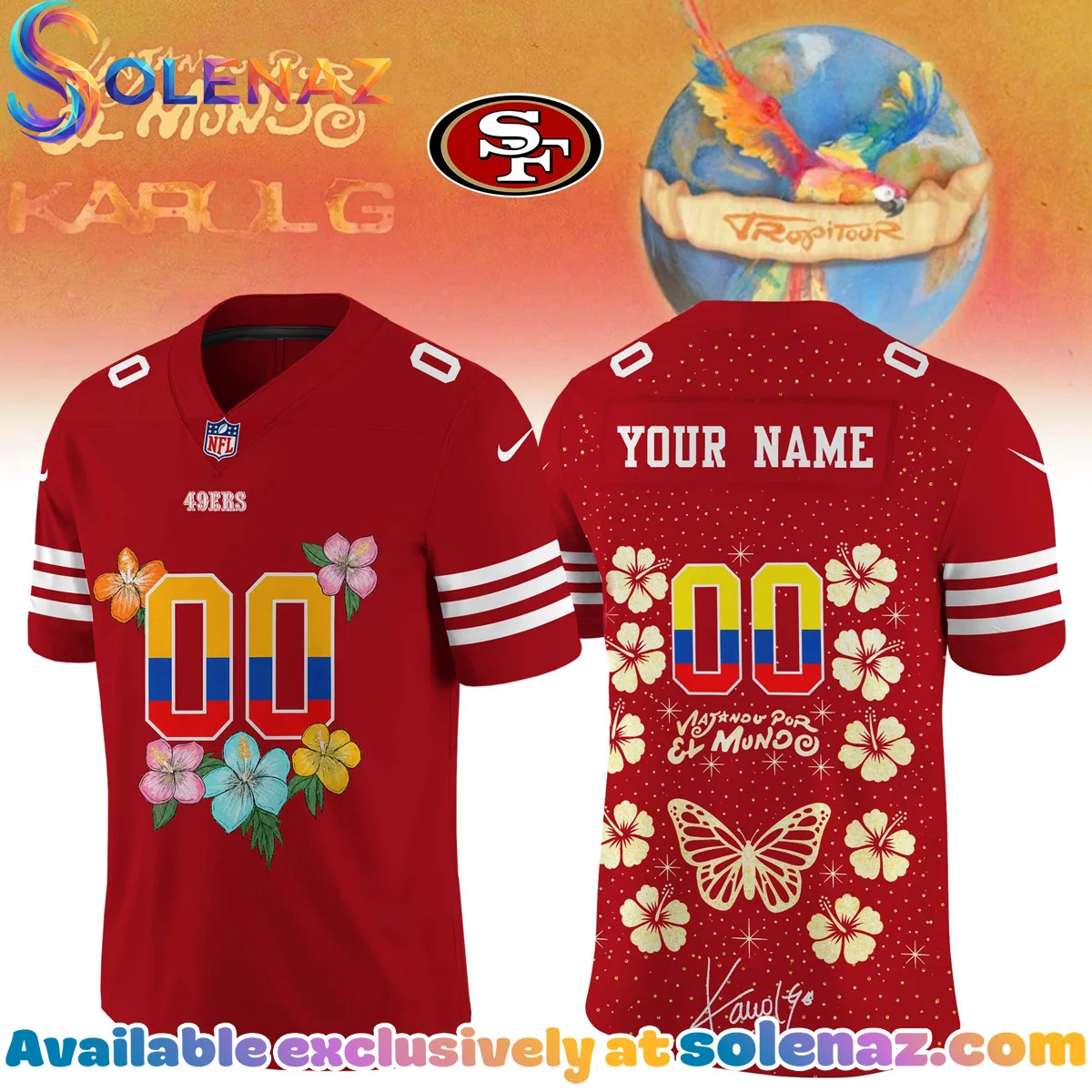 NFL x Karol G VIAJANDO POR EL MUNDO TROPITOUR Signature Jersey - Variant 2 NFL x Karol G VIAJANDO POR EL MUNDO TROPITOUR Signature Jersey - Variant 2