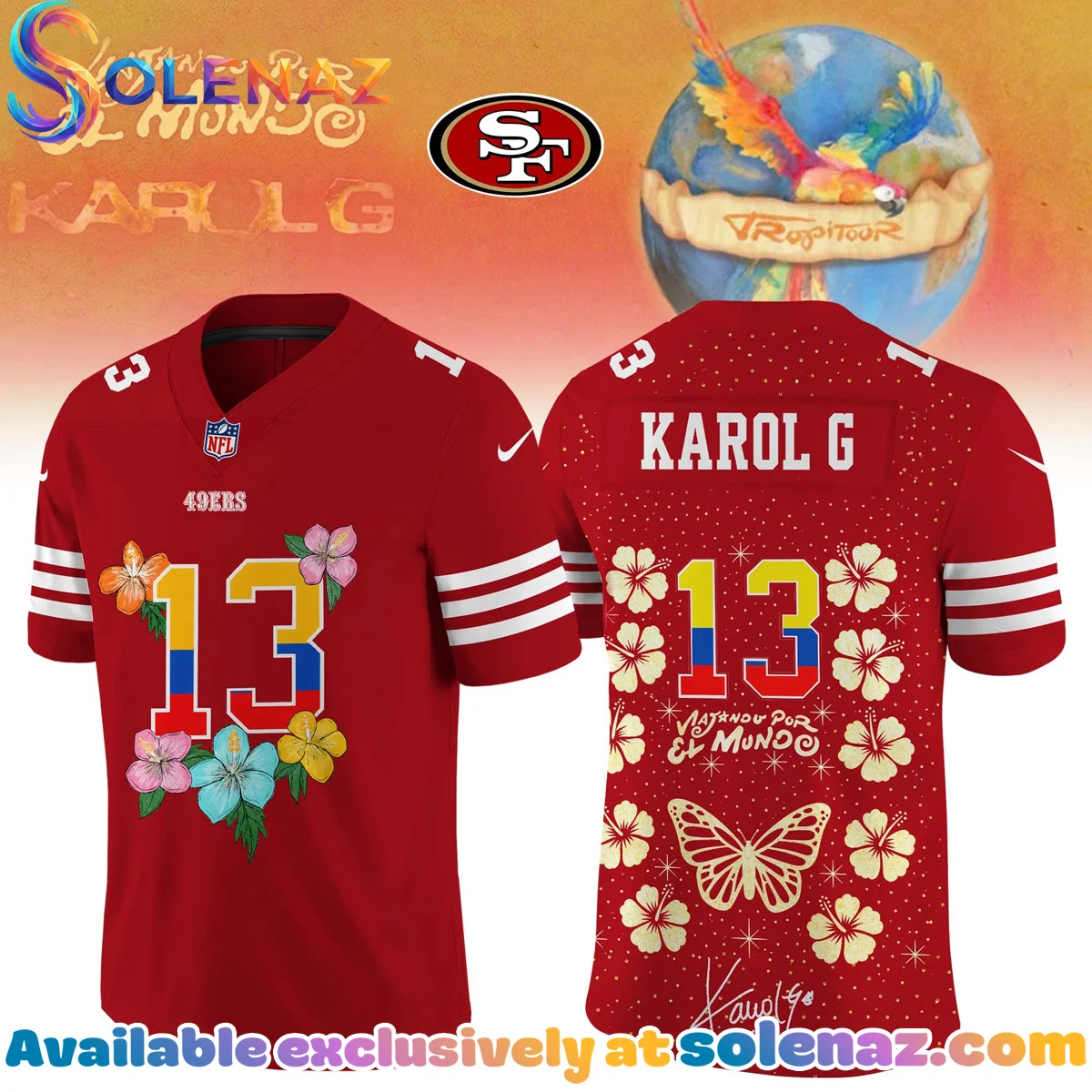 NFL x Karol G VIAJANDO POR EL MUNDO TROPITOUR Signature Jersey (Style 2) NFL x Karol G VIAJANDO POR EL MUNDO TROPITOUR Signature Jersey (Style 2)