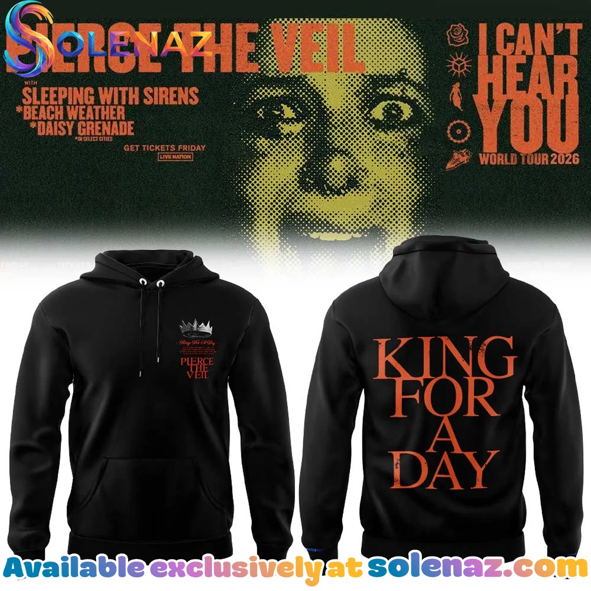 Pierce the Veil I Can't Hear You World Tour Shirt & Hoodie (Release 4)