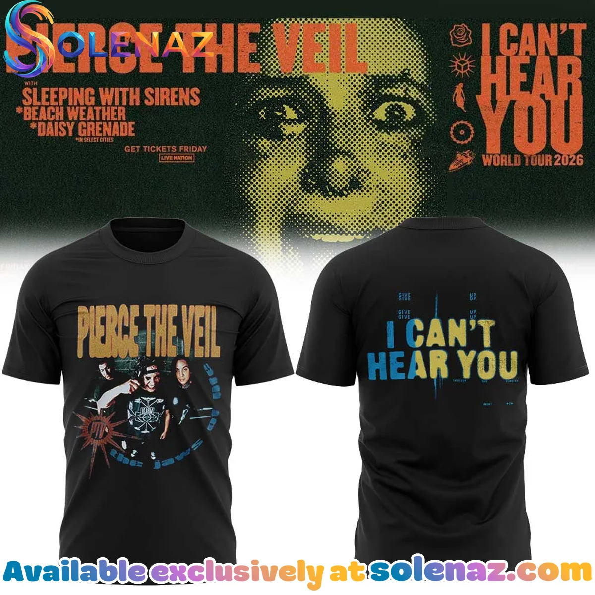 Pierce the Veil I Can't Hear You World Tour Shirt & Hoodie [Batch 9]