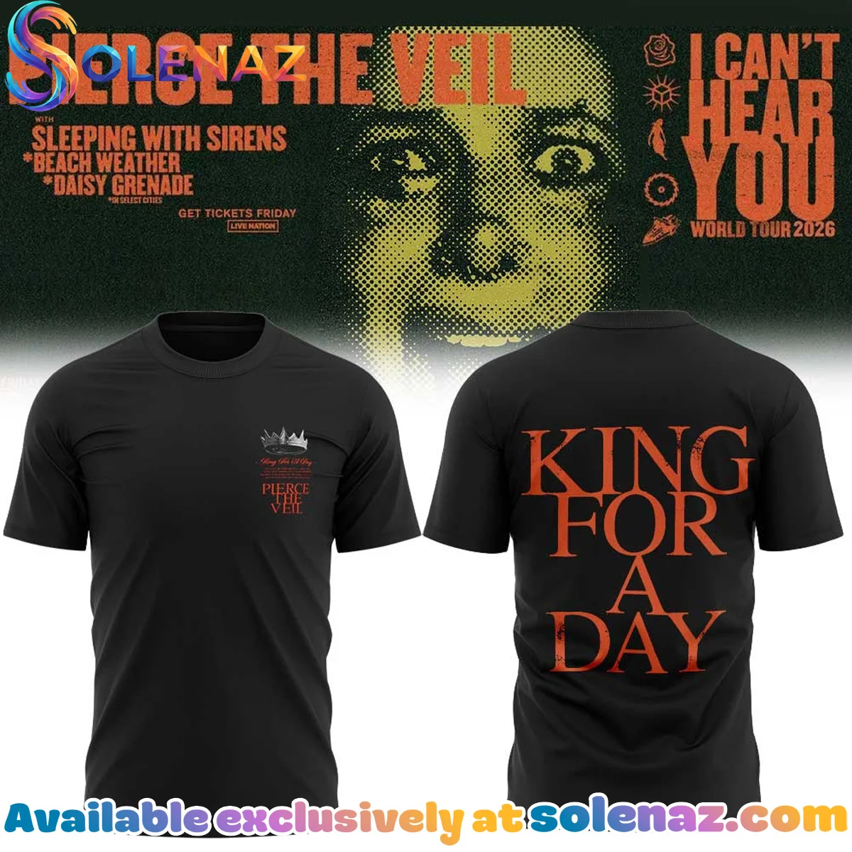Pierce the Veil I Can't Hear You World Tour Shirt & Hoodie (Style 11)