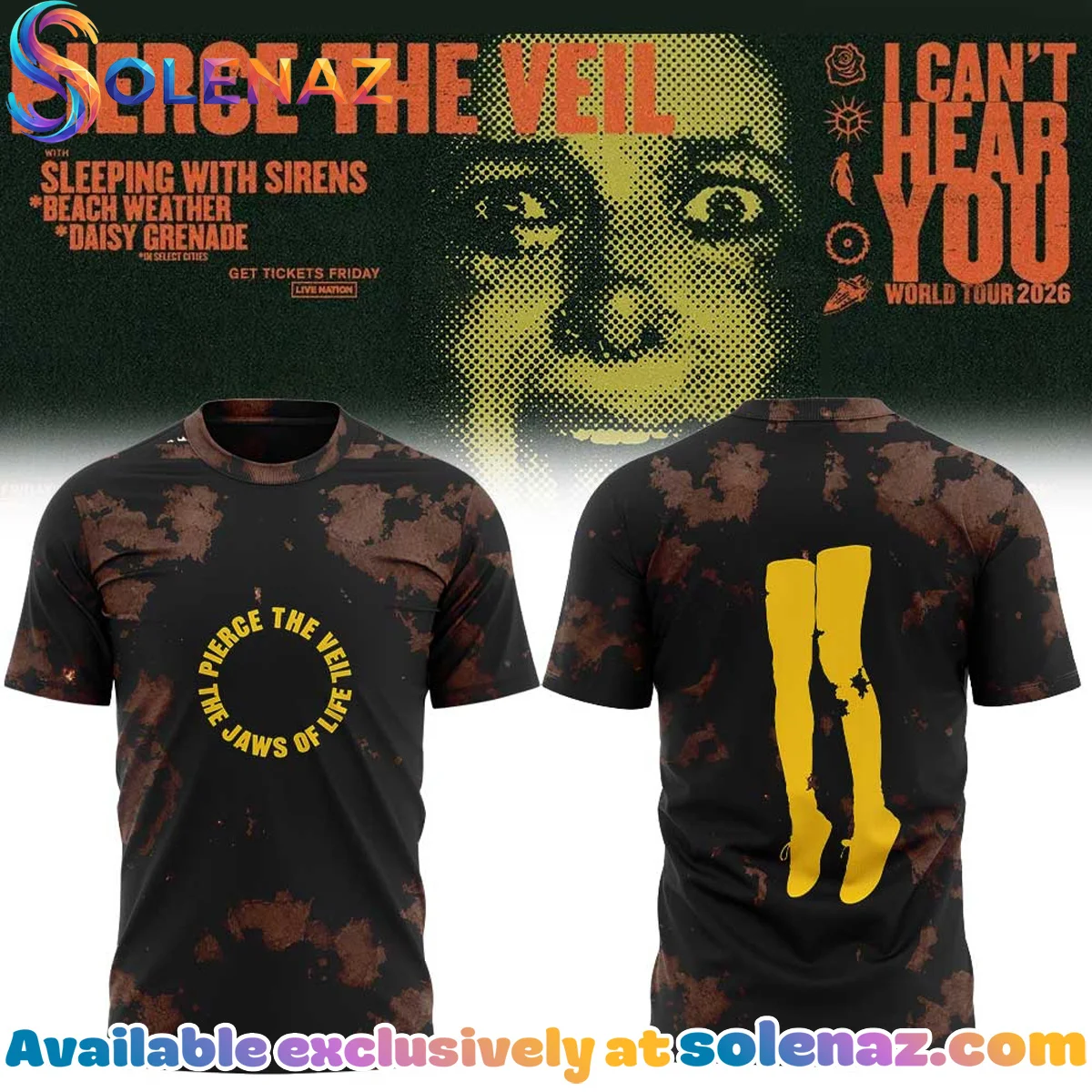 Pierce the Veil I Can't Hear You World Tour T-Shirt & Hoodie (Style 10)