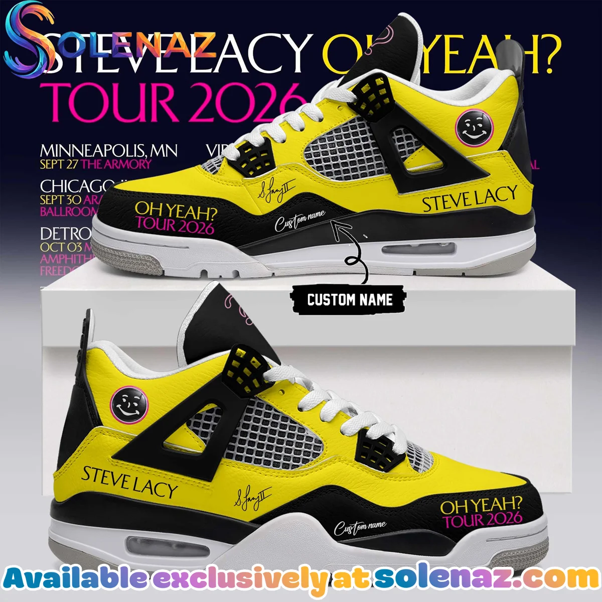 Steve Lacy Oh yeah? Tour Signature Custom Air Force 1 & Jordan 1 Shoes [Batch 17]