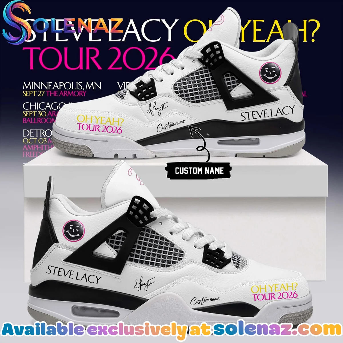 Steve Lacy Oh yeah? Tour Signature Custom Air Force 1 & Jordan 1 Shoes (Release 20)