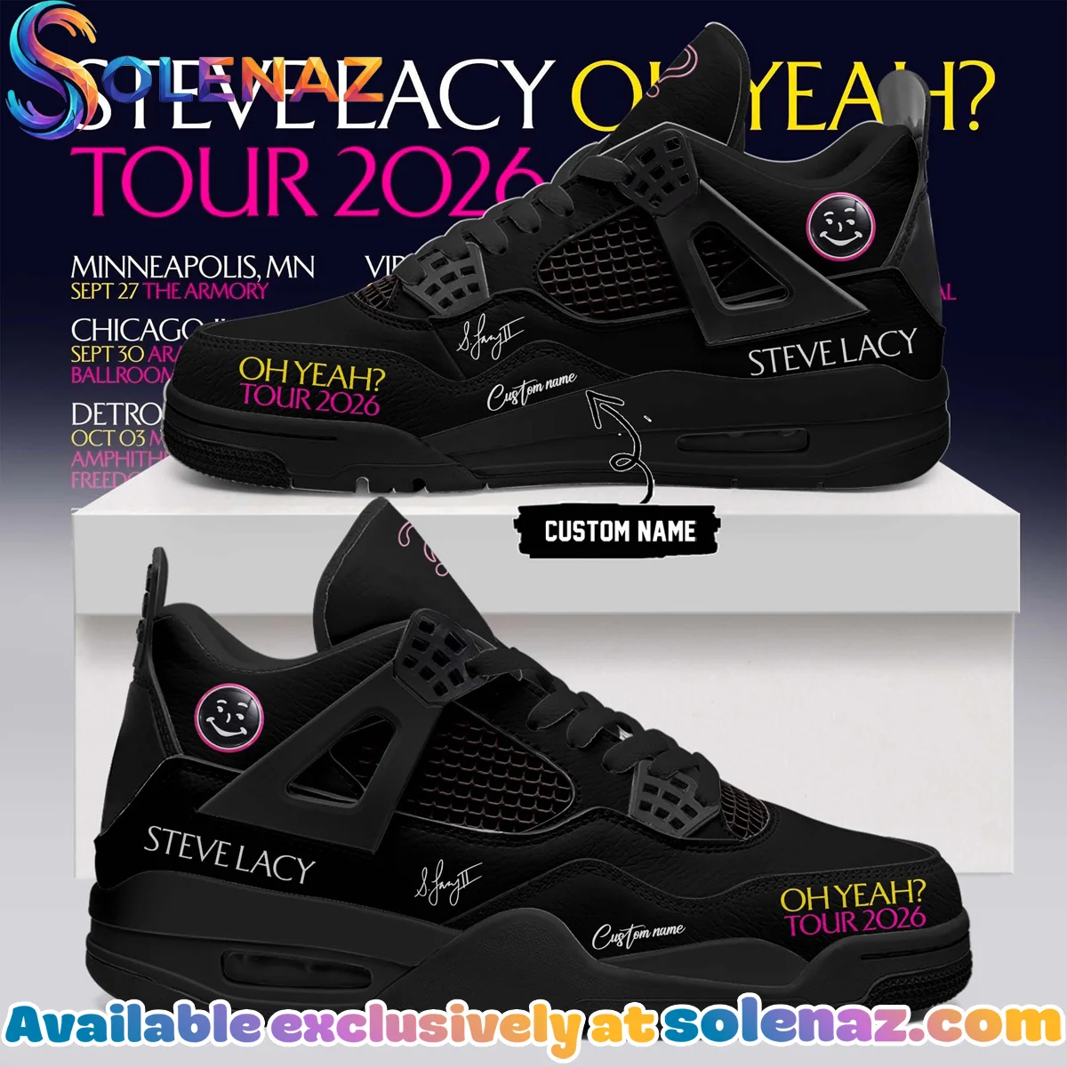 Steve Lacy Oh yeah? Tour Signature Custom Air Force 1 & Jordan 1 Shoes - Series 21