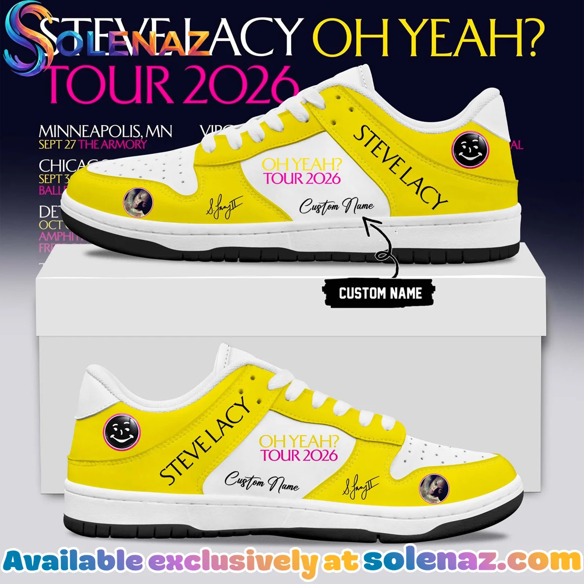 Steve Lacy Oh yeah? Tour Signature Custom Air Force 1 & Jordan 1 Shoes [Drop 22]