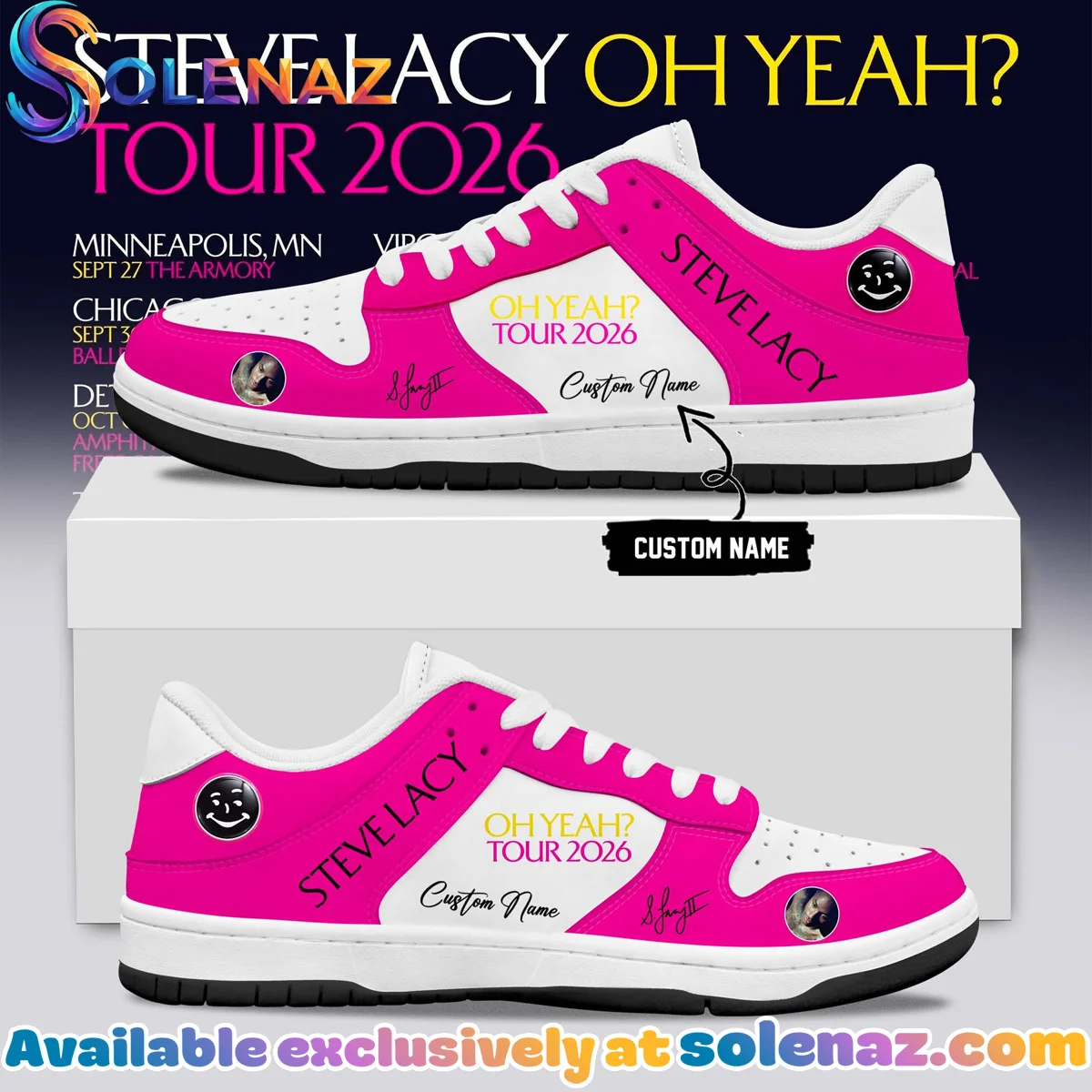 Steve Lacy Oh yeah? Tour Signature Custom Air Force 1 & Jordan 1 Shoes [Batch 24]