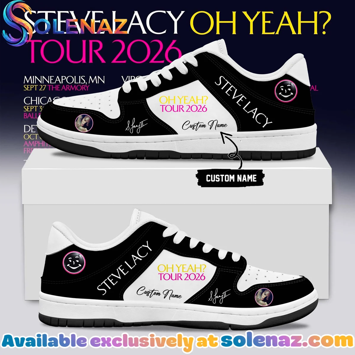 Steve Lacy Oh yeah? Tour Signature Custom Air Force 1 & Jordan 1 Shoes (Design 25)