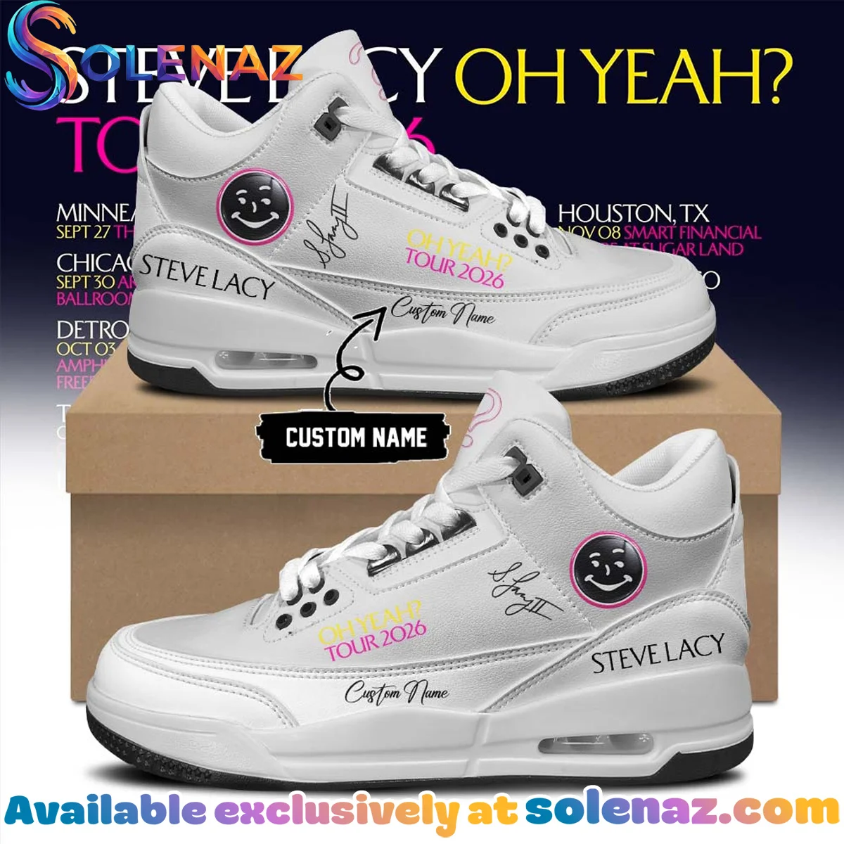 Steve Lacy Oh yeah? Tour Signature Custom Air Force 1 & Jordan 1 Shoes [Batch 26]