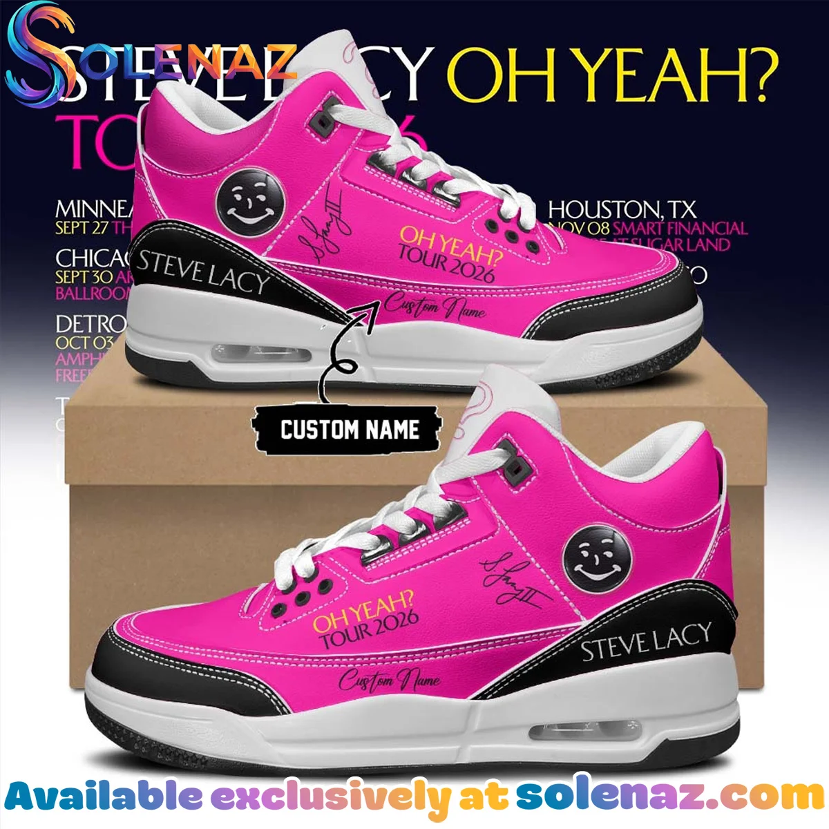 Steve Lacy Oh yeah Tour Signature Custom Air Force 1 & Jordan 1 Shoes (Release 1)