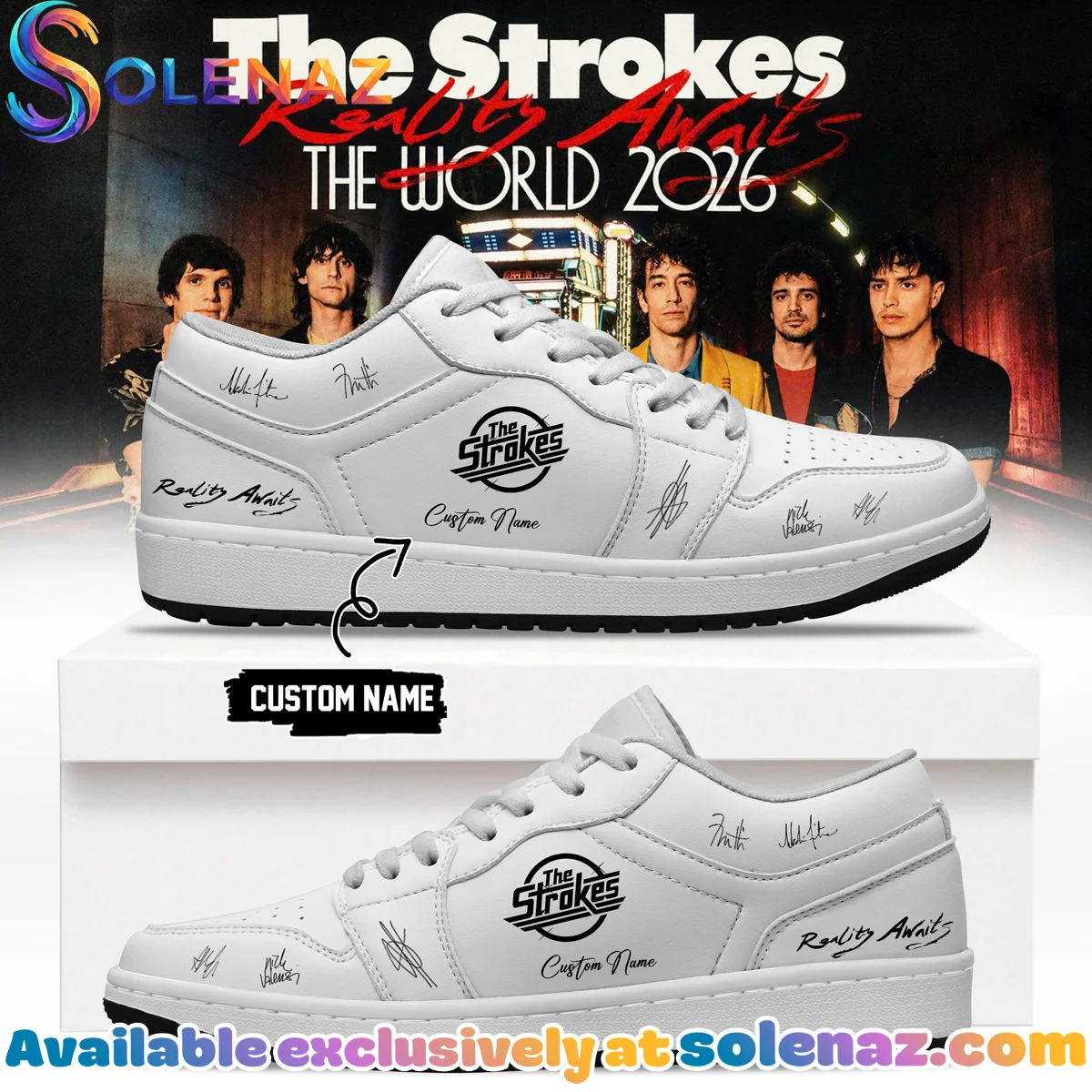 The Strokes Reality Awaits Tour Signature Custom Air Force 1 & Jordan 1 Shoes (Release 13)