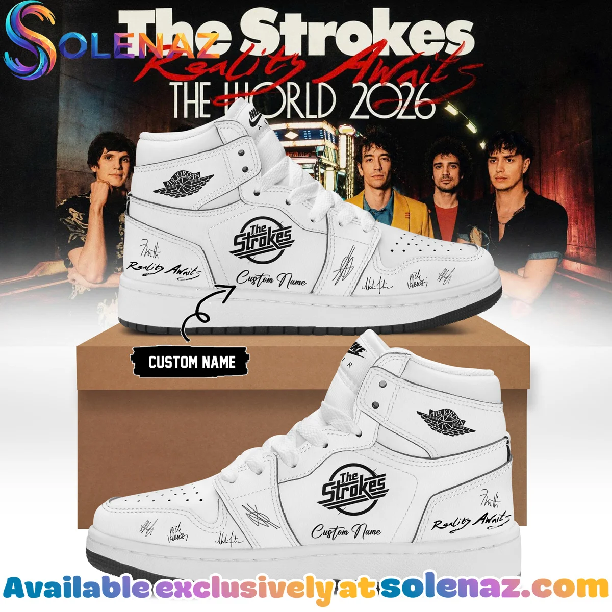 The Strokes Reality Awaits Tour Signature Custom Air Force 1 & Jordan 1 Shoes - Series 12