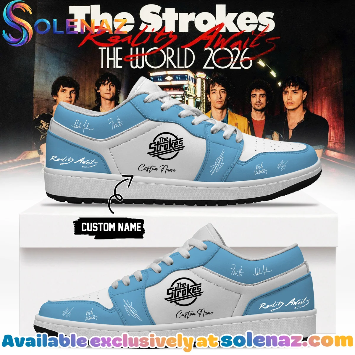 The Strokes Reality Awaits Tour Signature Custom Air Force 1 & Jordan 1 Shoes - Series 14