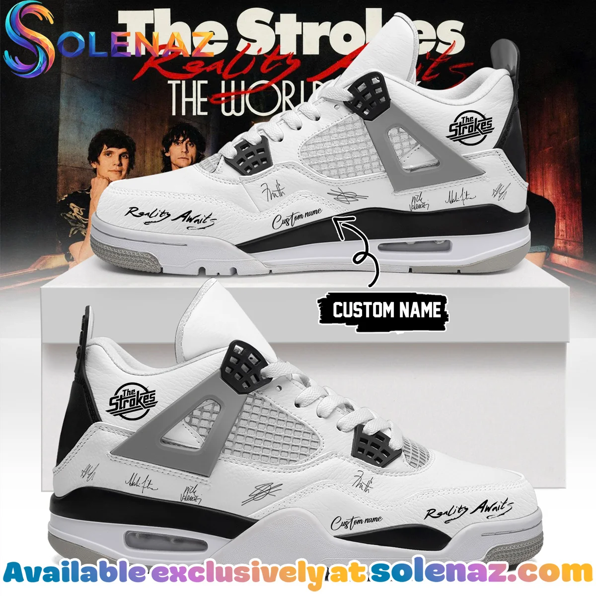 The Strokes Reality Awaits Tour Signature Custom Air Force 1 & Jordan 1 Shoes (Release 16)