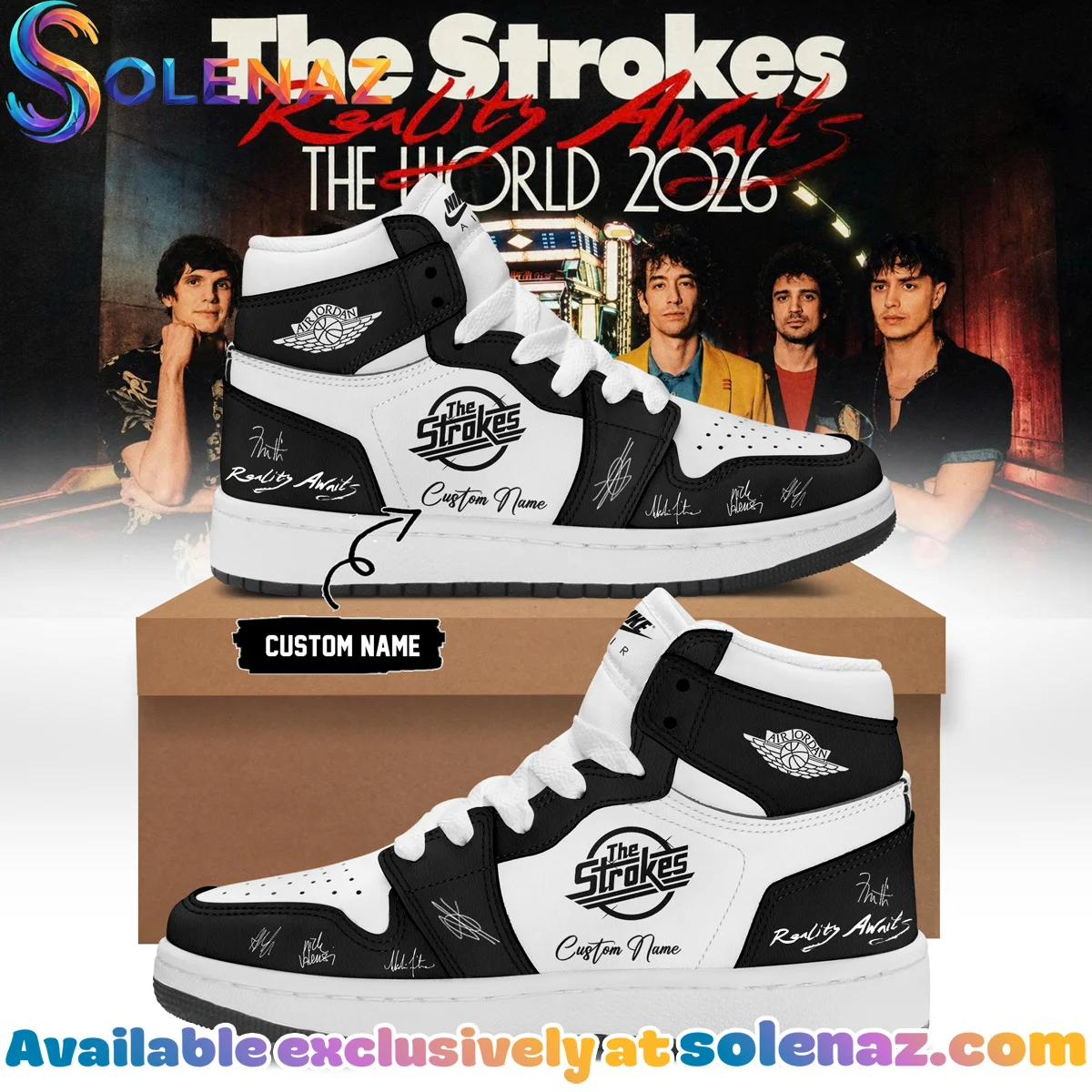 The Strokes Reality Awaits Tour Signature Custom Air Force 1 & Jordan 1 Shoes (Release 11)