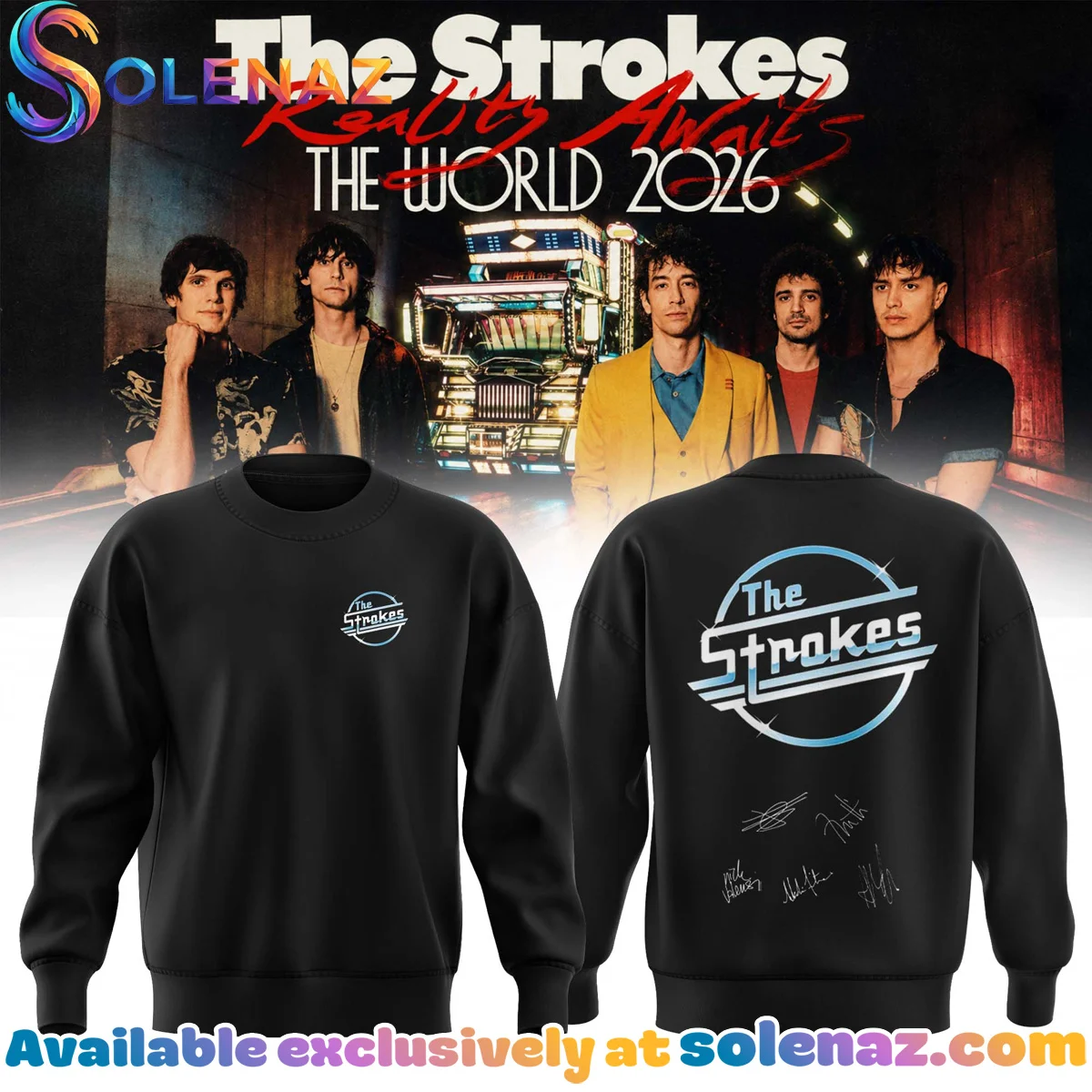 The Strokes Reality Awaits Tour Signature Shirt & Hoodie - Variant 22