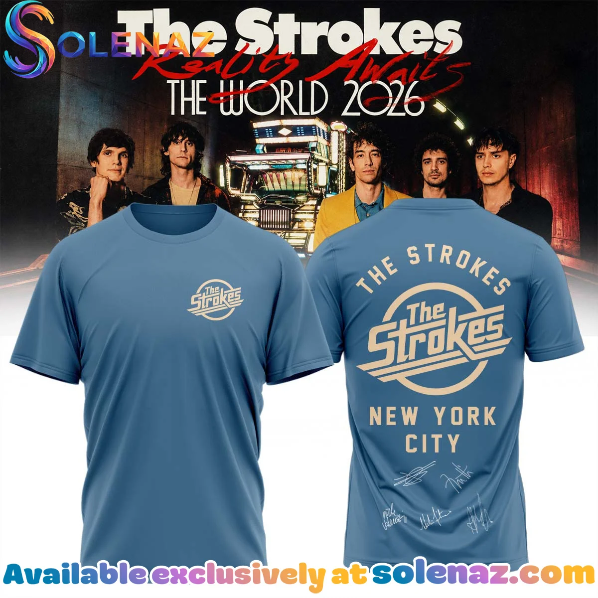 The Strokes Reality Awaits Tour Signature Shirt & Hoodie - Series 6