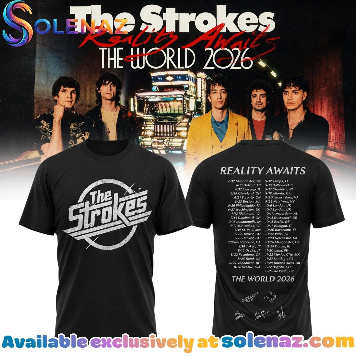 The Strokes Reality Awaits Tour Signature Shirt & Hoodie - Part 7
