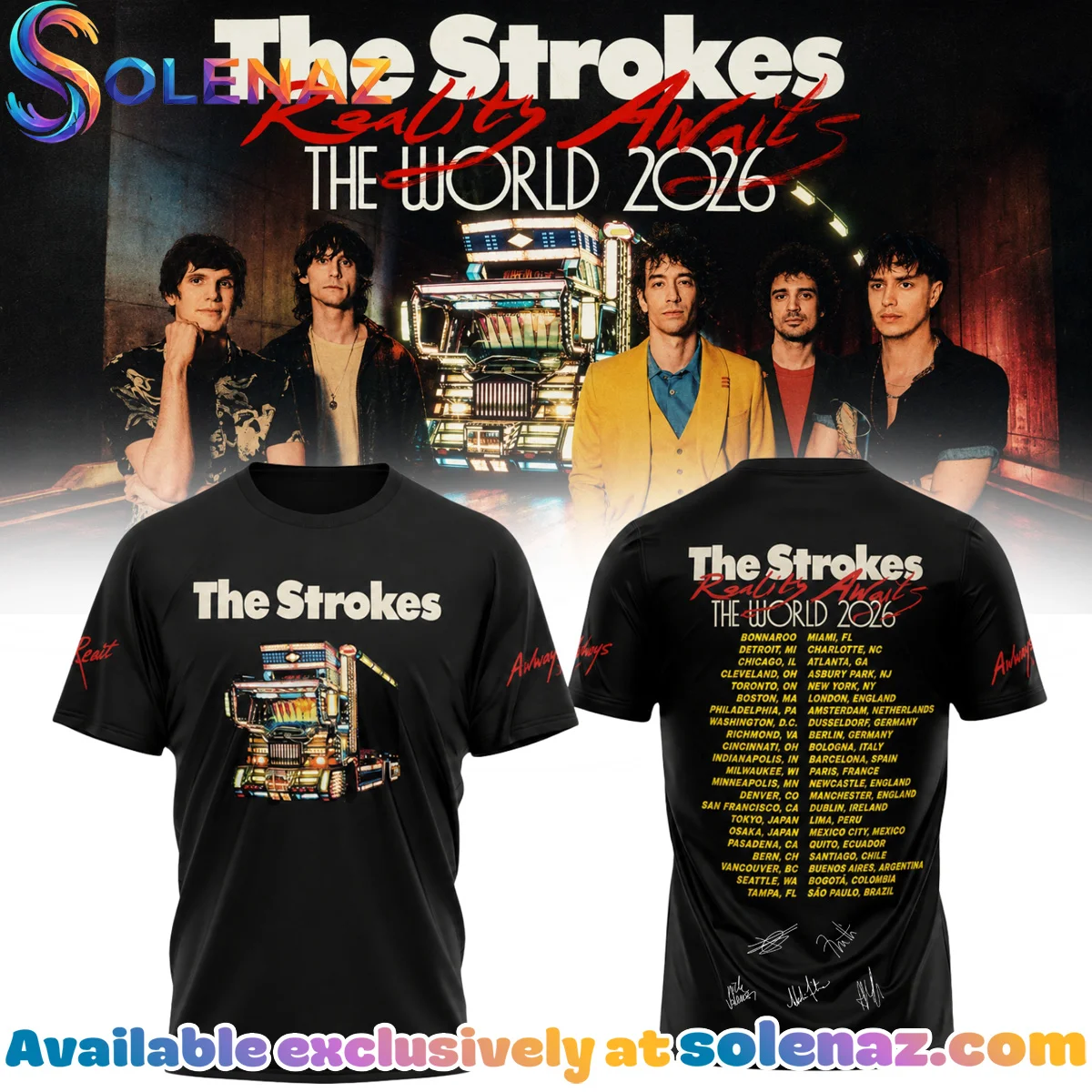 The Strokes Reality Awaits Tour Signature Shirt & Hoodie - Part 5